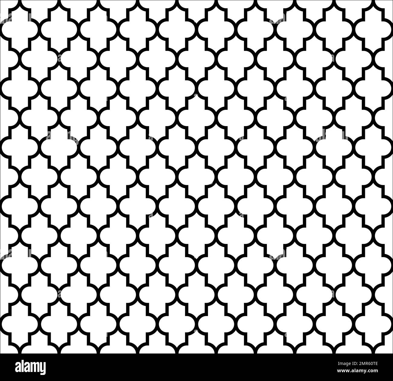 Sfondo marocchino islamico senza cuciture in bianco e nero. Design ornamentale vintage e retrò astratto. Illustrazione semplice del vettore piatto Illustrazione Vettoriale