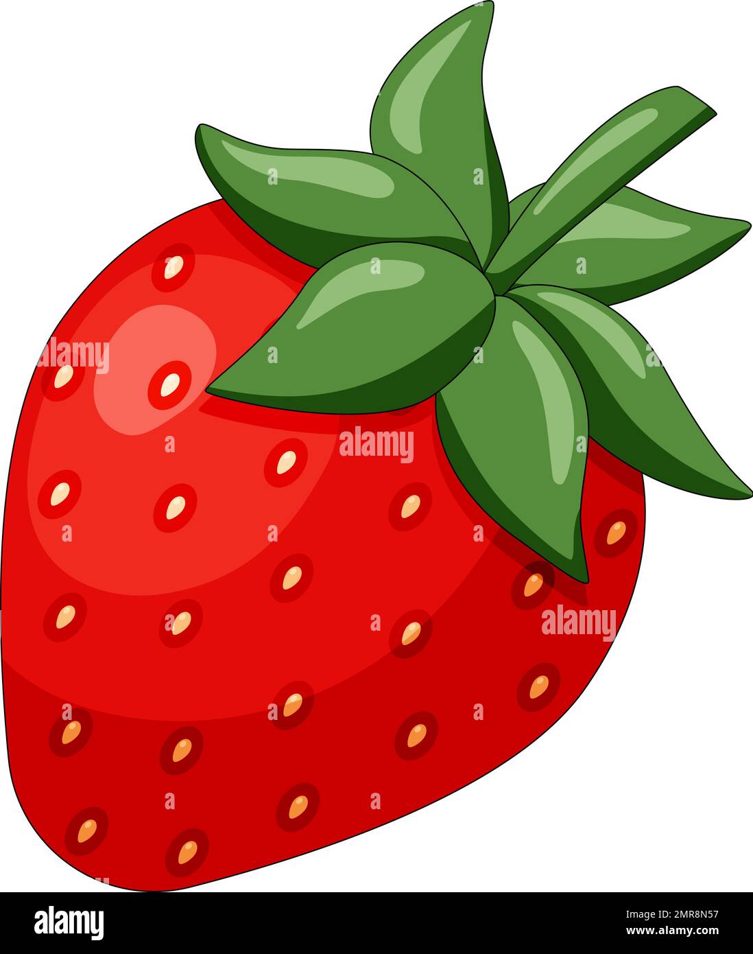 Illustrazione vettore fragola intera rossa Illustrazione Vettoriale