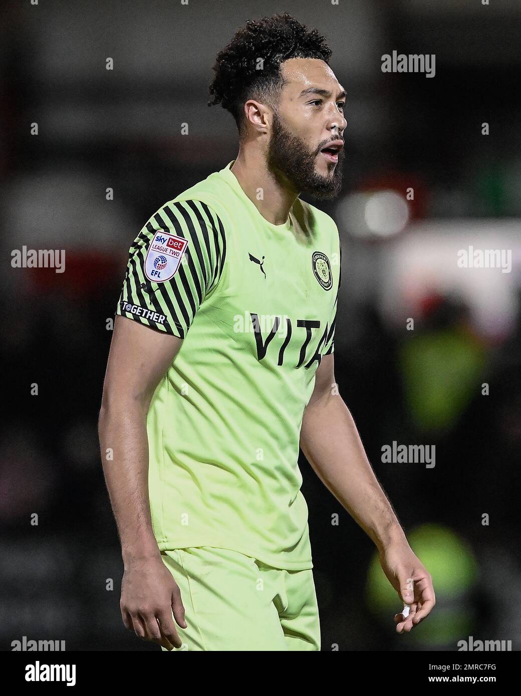 Kyle Wootton #19 di Stockport County durante la partita Sky Bet League 2 Crewe Alexandra vs Stockport County all'Alexandra Stadium, Crewe, Regno Unito, 31st gennaio 2023 (Photo by ben Roberts/News Images) a Crewe, Regno Unito il 1/31/2023. (Foto di ben Roberts/News Images/Sipa USA) Foto Stock