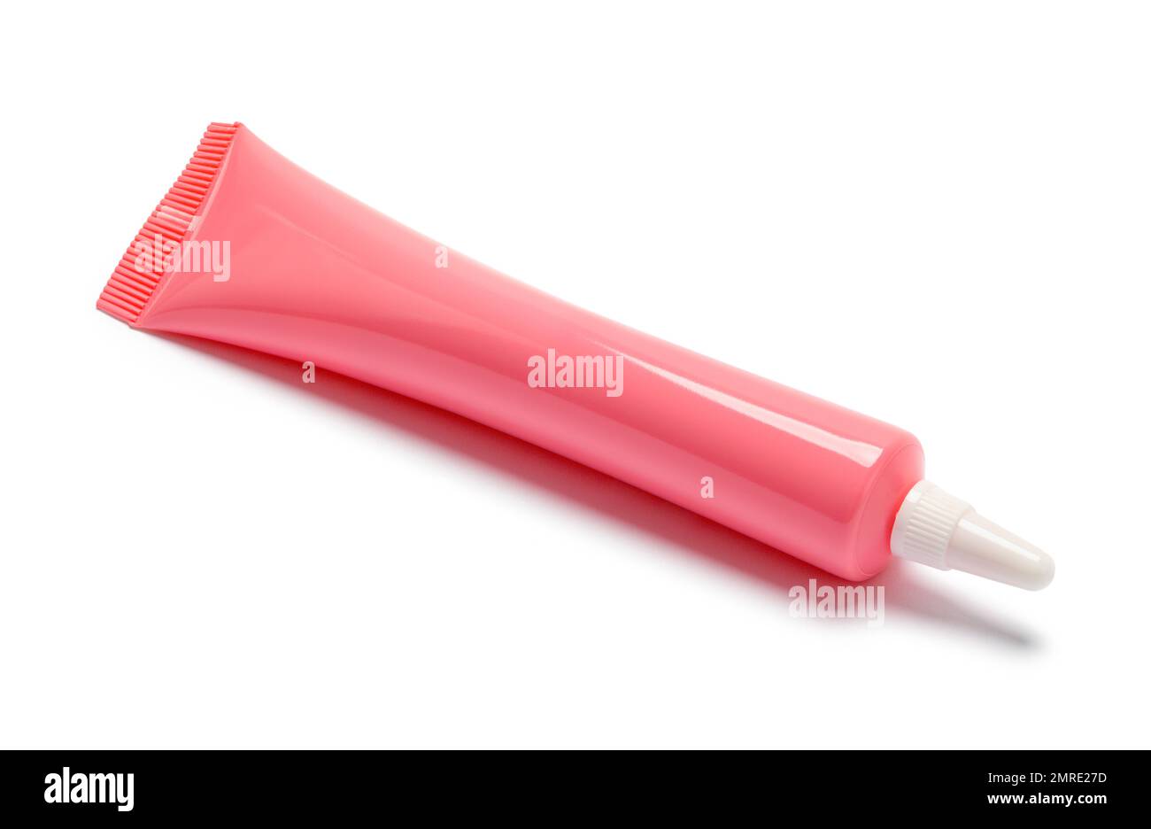 Gel di ghiaccio rosa ritagliato sul bianco. Foto Stock