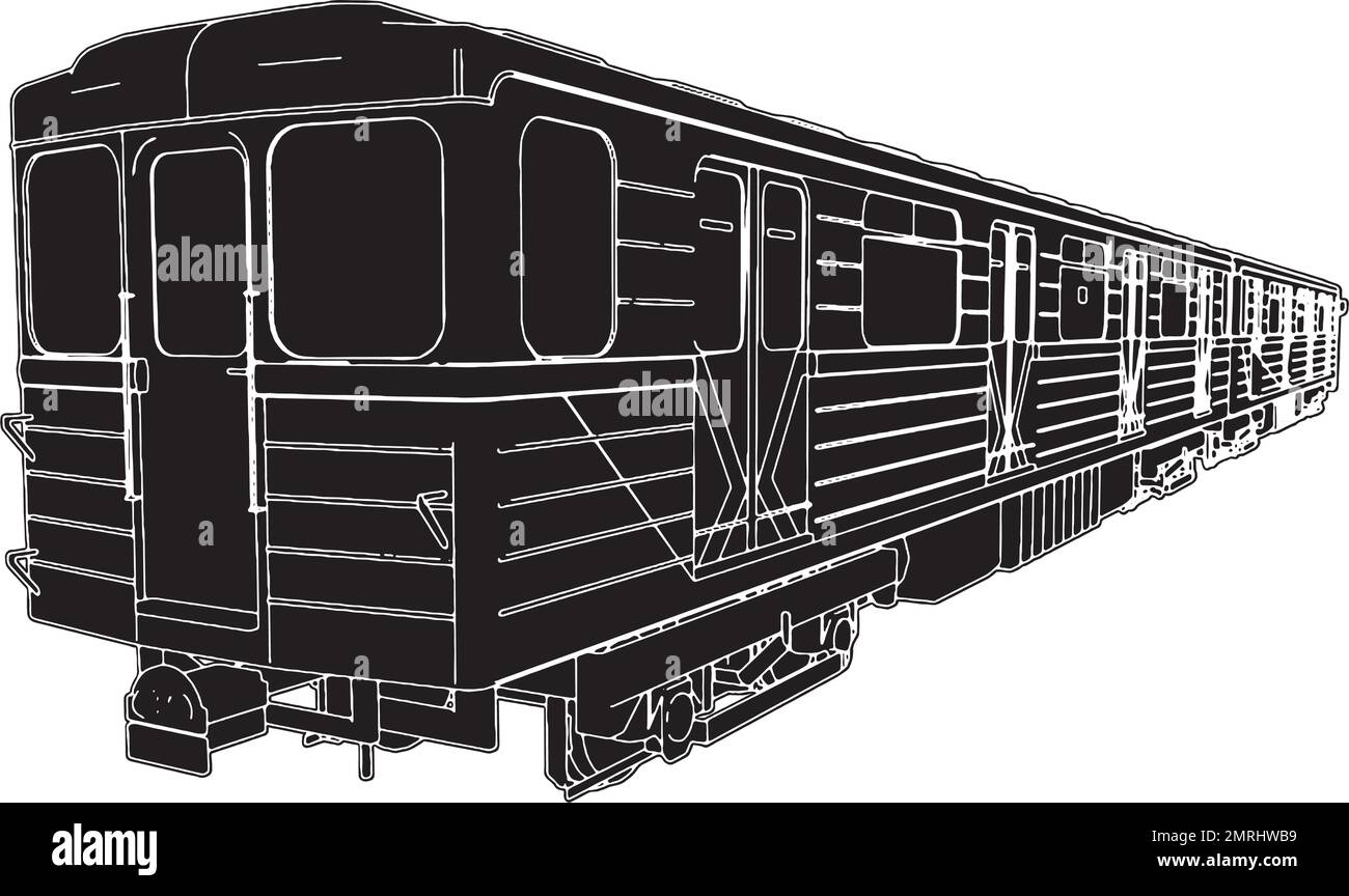 Treno della metropolitana Wagon Vector Illustrazione Vettoriale