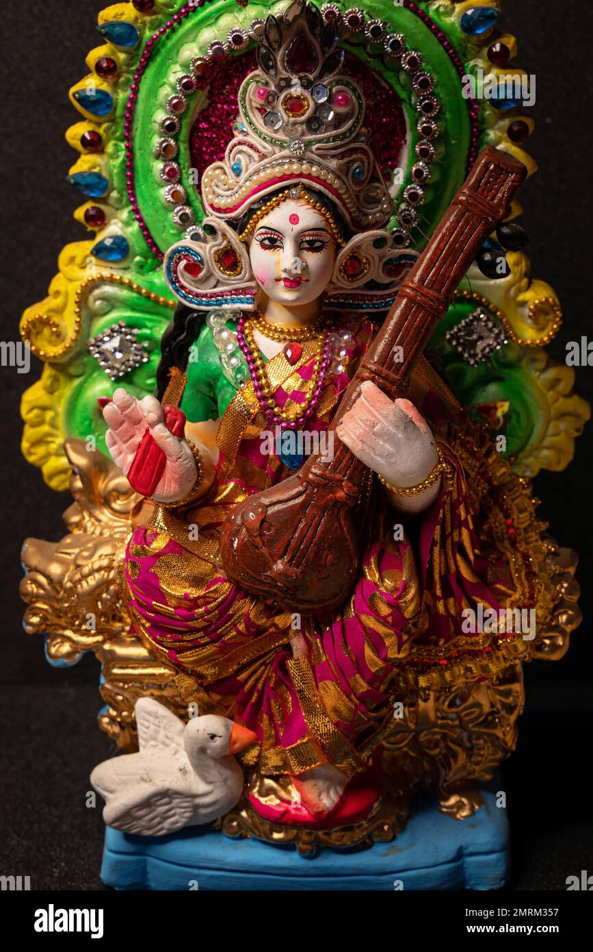 Zig Zag Goddess Saraswati Devi Maa - Cornice Portafoto Da Parete