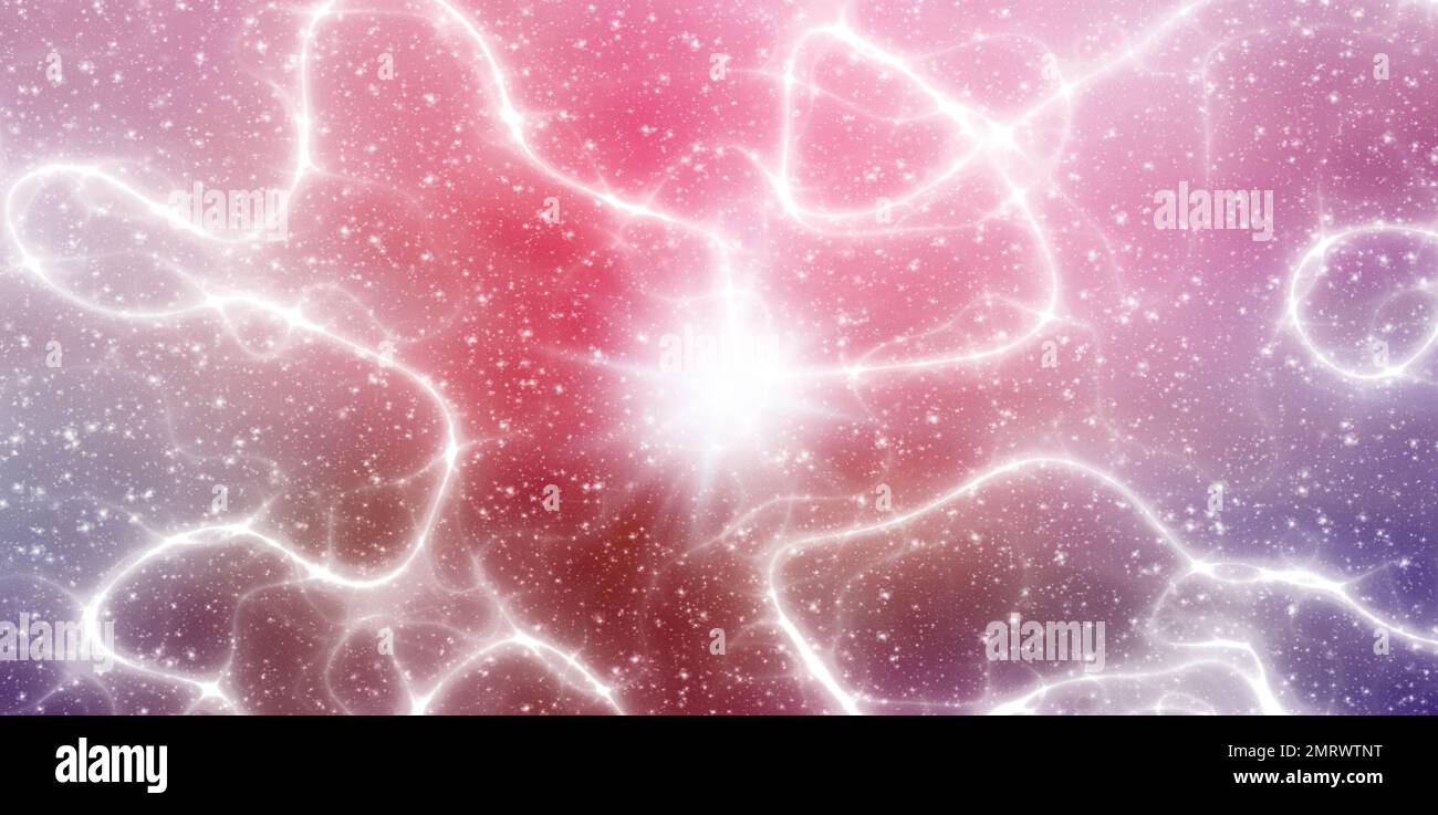 sfondo astratto viola e rosa con luci e riflessi Foto Stock