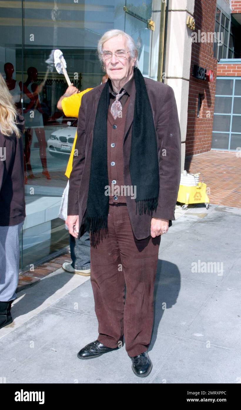 Esclusivo!! Il leggendario attore Martin Landau corre a Beverly Hills, California. 3/16/09. Foto Stock