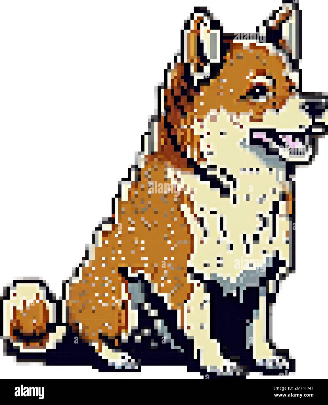 dog shiba inu genera un'illustrazione vettoriale pixel art Illustrazione Vettoriale