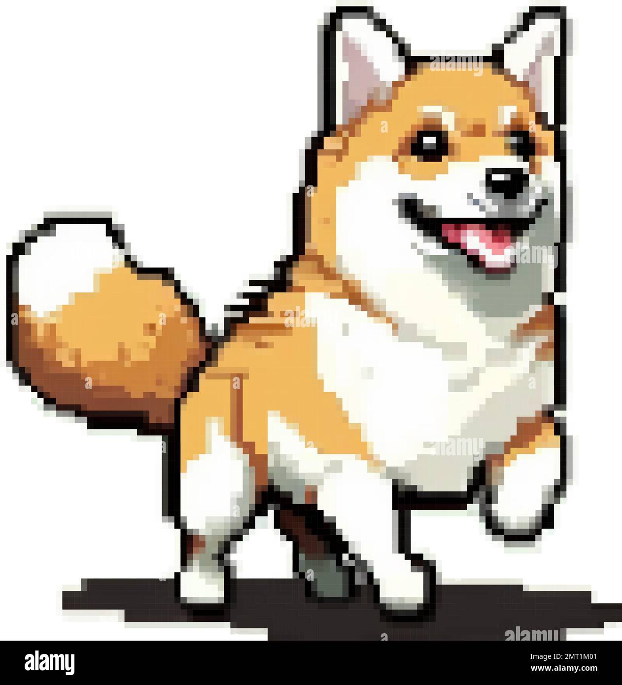 dog shiba inu genera un'illustrazione vettoriale pixel art Illustrazione Vettoriale