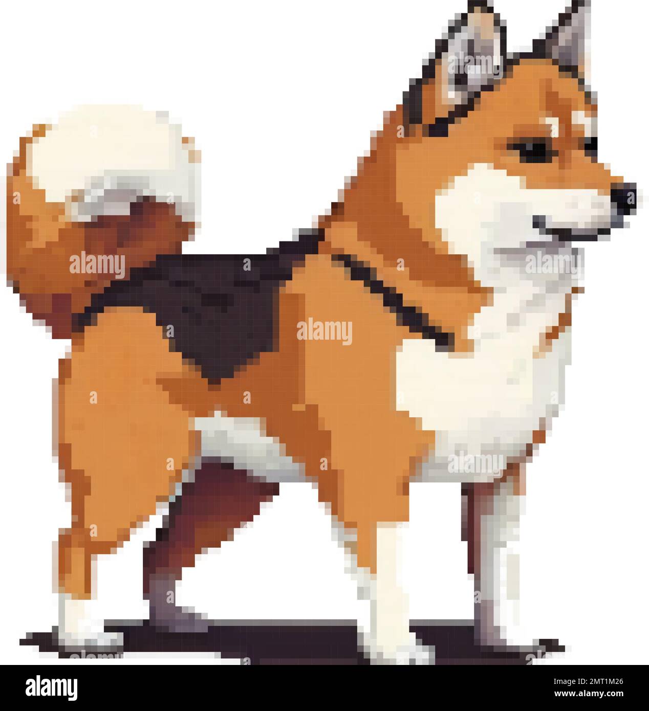 dog shiba inu genera un'illustrazione vettoriale pixel art Illustrazione Vettoriale