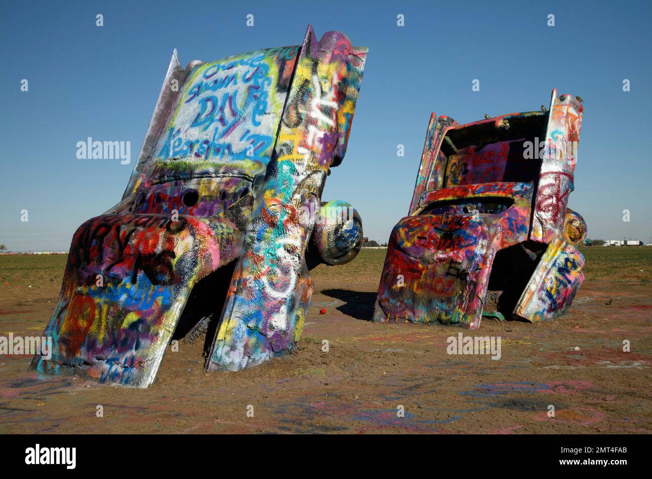 USA, Texas, Route 66, Amarillo, Cadillac Ranch, Foto Stock