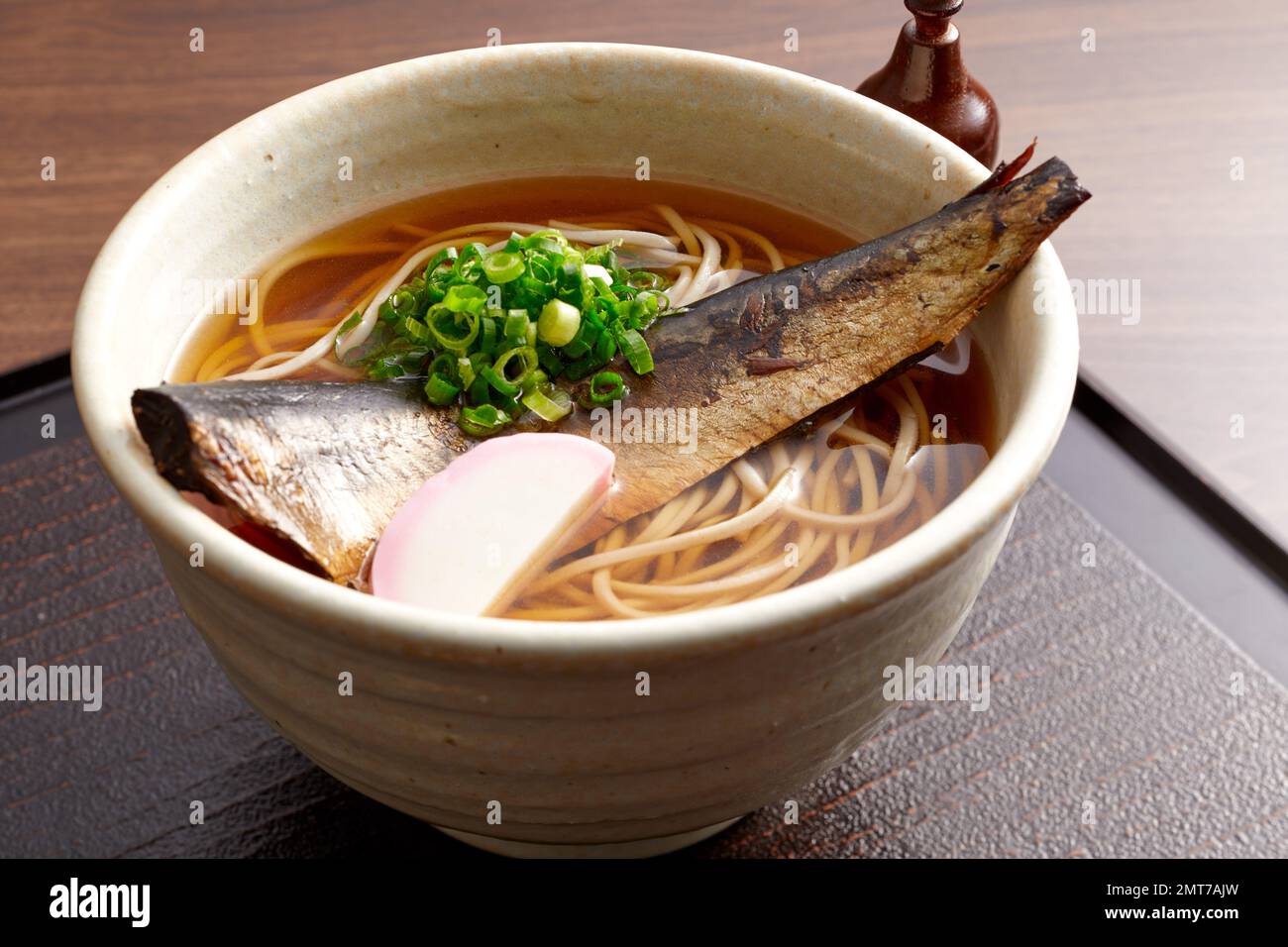 Tagliatelle di soba in stile giapponese Foto Stock