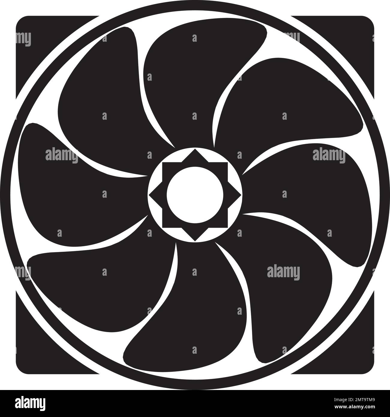 disegno del modello di illustrazione vettoriale dell'icona della ventola Illustrazione Vettoriale