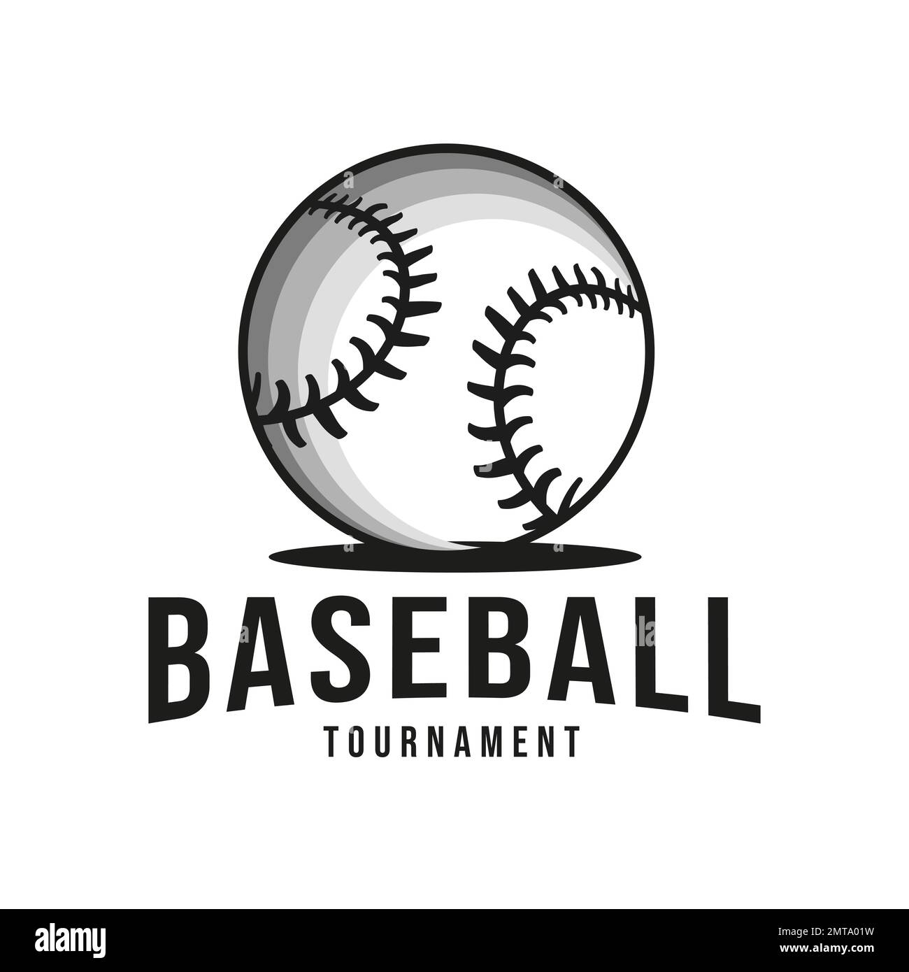 Baseball Ball design Inspiration, gioco di sport americano, torneo di baseball, simbolo, icona, identità del team. Illustrazione Vettoriale