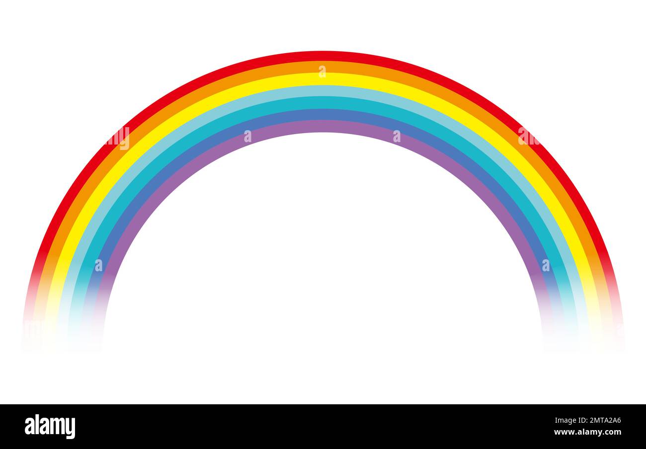 Illustrazione Vector Vibrant Rainbow isolata su sfondo bianco. Illustrazione Vettoriale