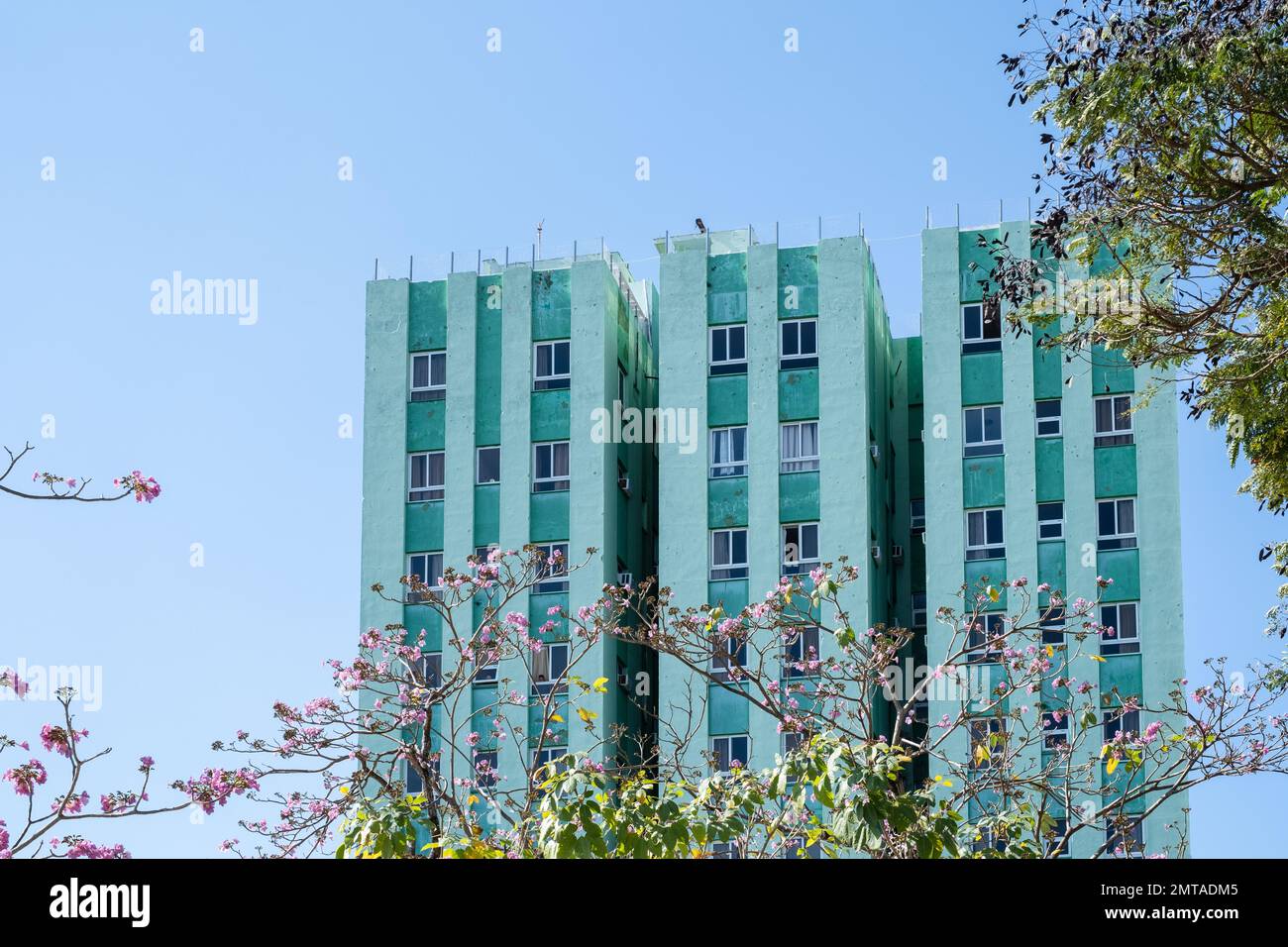 Particolare dell'Hotel Santa Clara Libre, Santa Clara, Cuba Foto Stock
