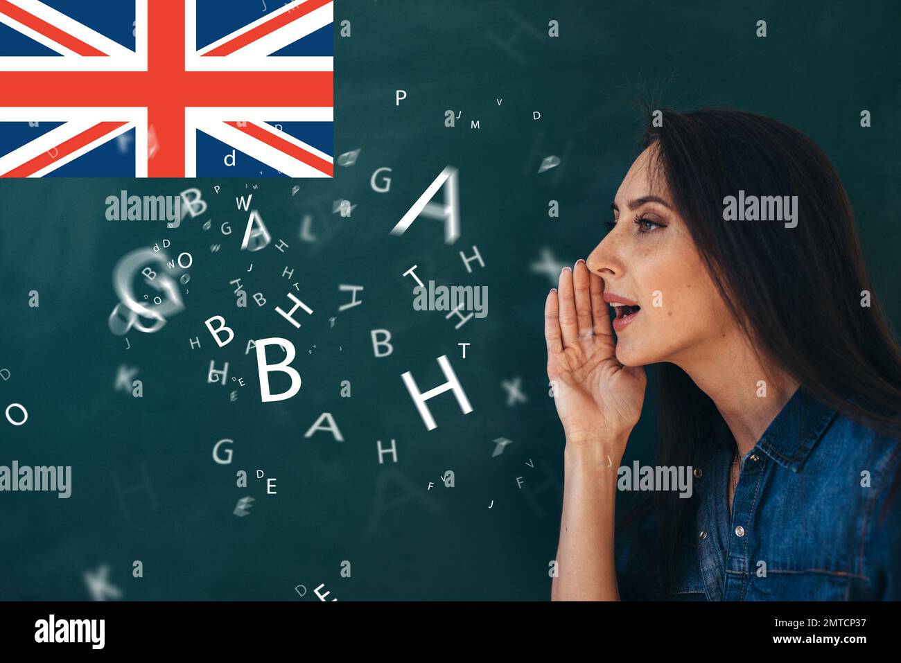 Scuola, corso di inglese per studiare una lingua straniera Foto Stock