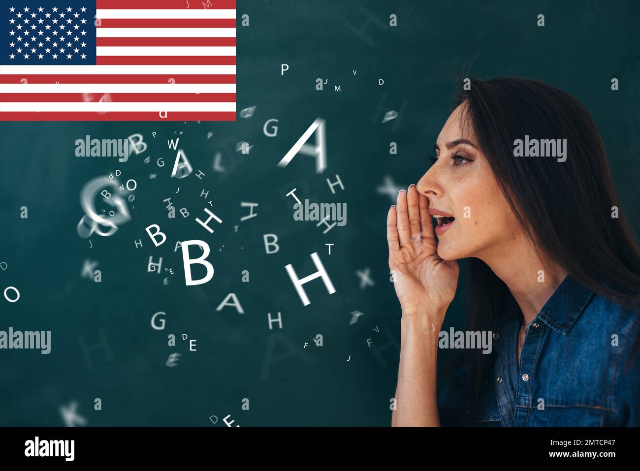 Scuola, corso di inglese per studiare una lingua straniera Foto Stock