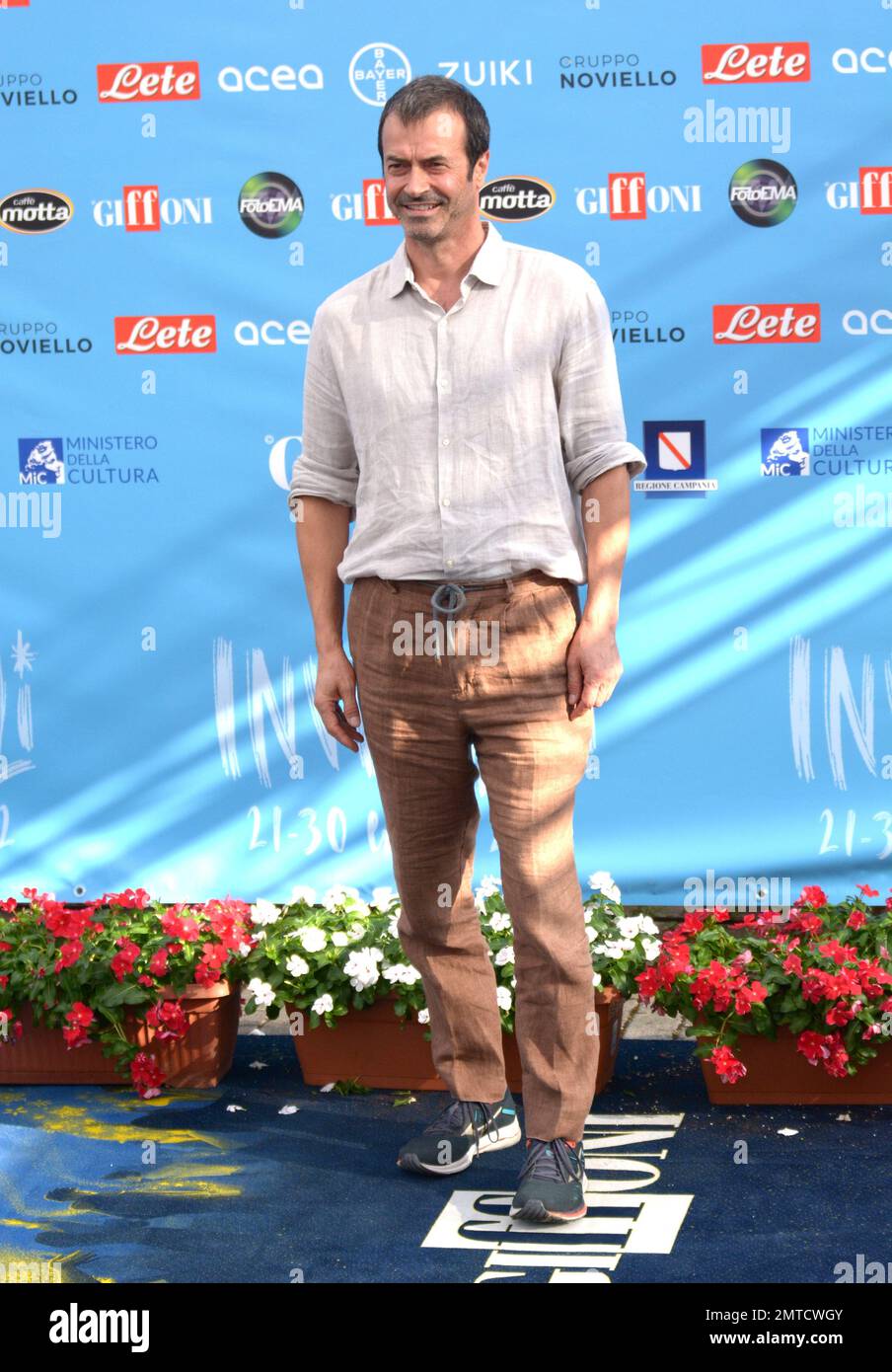 GIFFONI VALLE PIANA, ITALIA - 22,2022 luglio: Andrea Occhipinti al Giffoni Film Festival 2022 - il 22 luglio 2022 a Giffoni Valle piana, Italia. Foto Stock