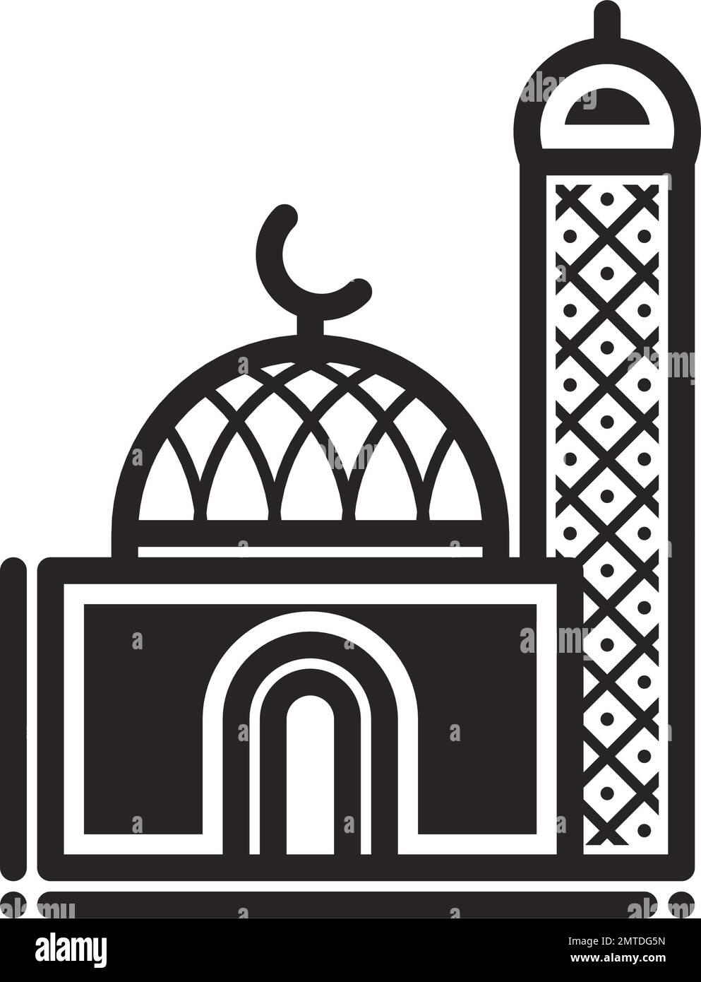 icona moschea modello di logo raffigurante un vettore. Illustrazione Vettoriale