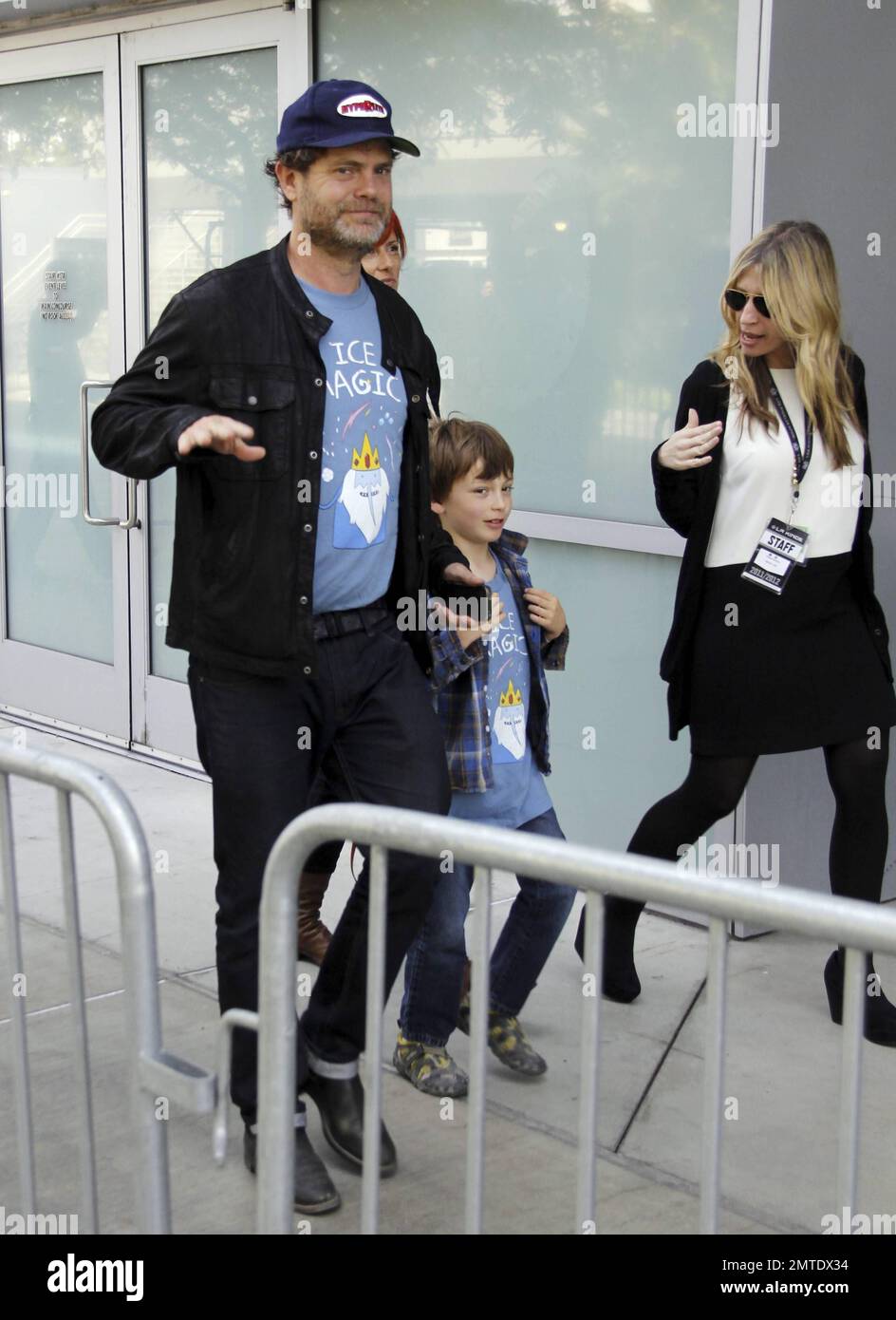 ESCLUSIVO!! Rainn Wilson, la star dell'Ufficio, arriva alla partita di LA Kings allo Staples Center. Los Angeles, California. 20th maggio 2012. Foto Stock