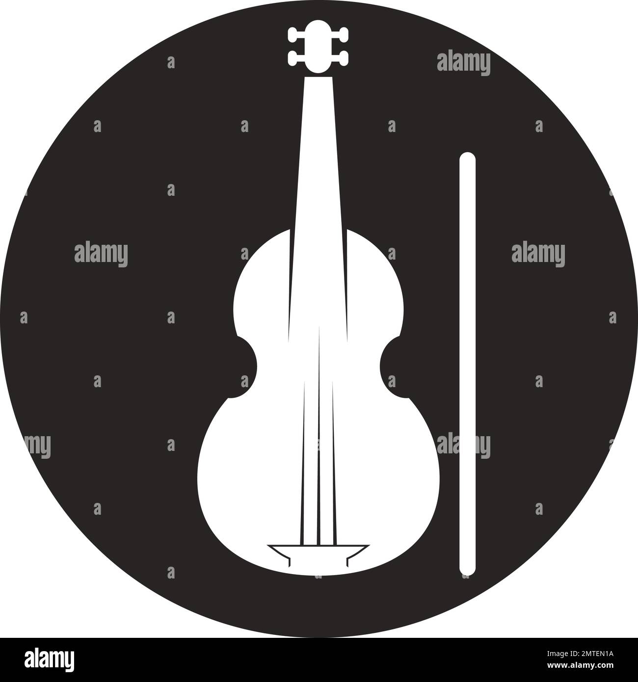 Modello di logo per l'illustrazione di icone vettoriali per violino. Illustrazione Vettoriale