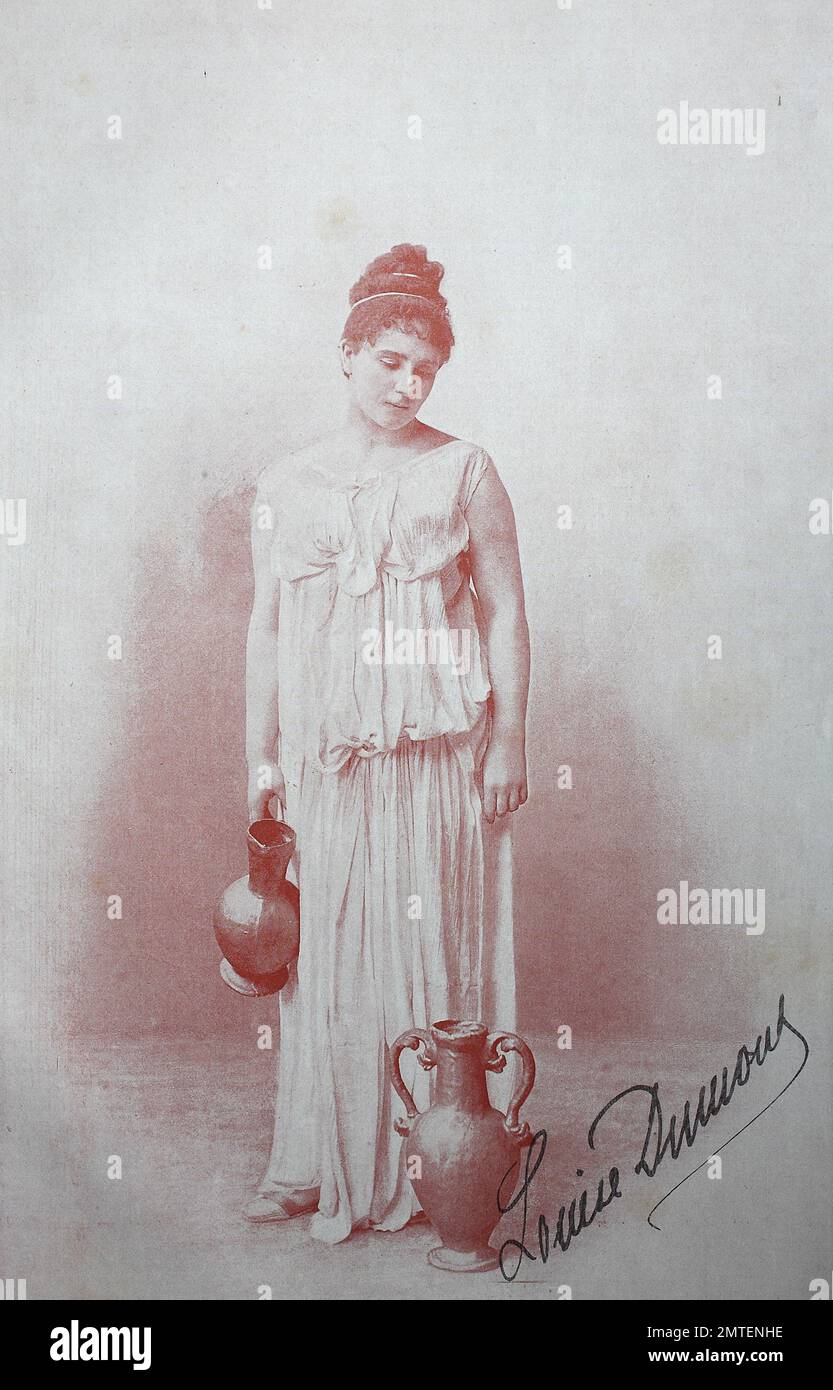 Louise Dumont, 22 Febbraio 1862 - 16 Maggio 1932 Düsseldorf, era un'attrice tedesca e direttore del teatro., illustrazione pubblicato nel 1880 Foto Stock