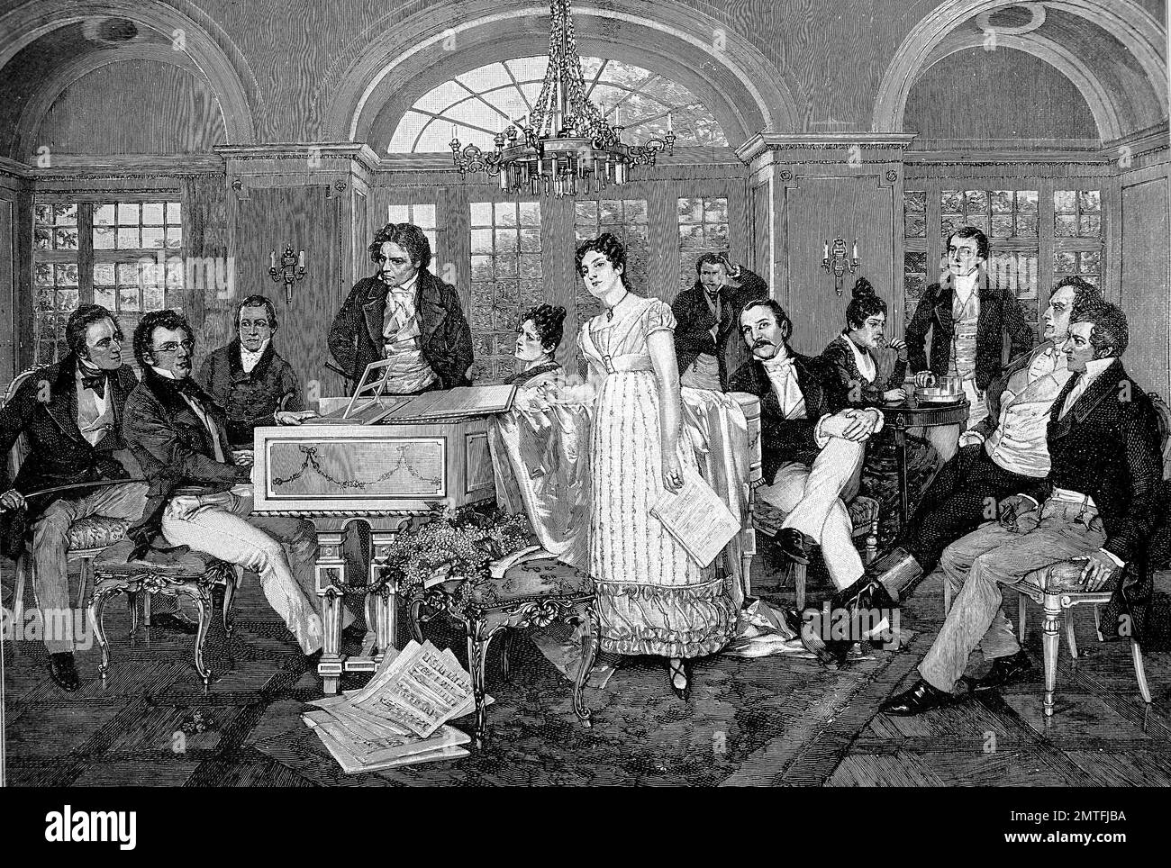 Giuseppe Ritter von Spaun dopo 1859 Joseph Freiherr von Spaun, 11 novembre 1788 - 25 novembre 1865 era un nobile austriaco, un Imperiale e Regio consigliere, direttore della lotteria e cittadino onorario di Vienna e di Cieszyn. Egli è il più noto per la sua amicizia con il compositore Franz Schubert., illustrazione storico Foto Stock