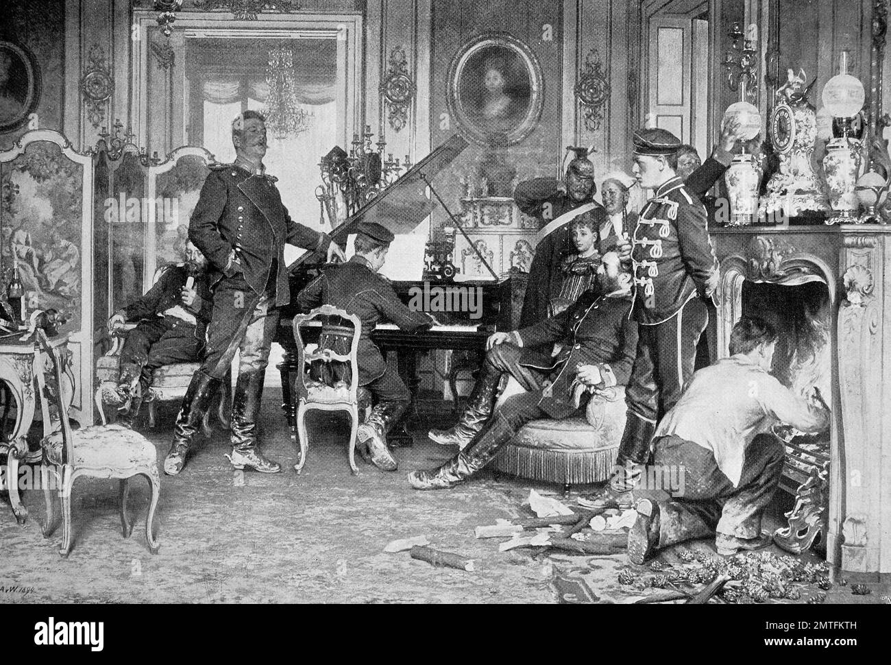 La battaglia di Gravelotte Gravelotte-St o. Privat il 18 agosto 1870 è stata la più grande battaglia nel corso del Franco - Guerra Prussiano, illustrazione storico Foto Stock