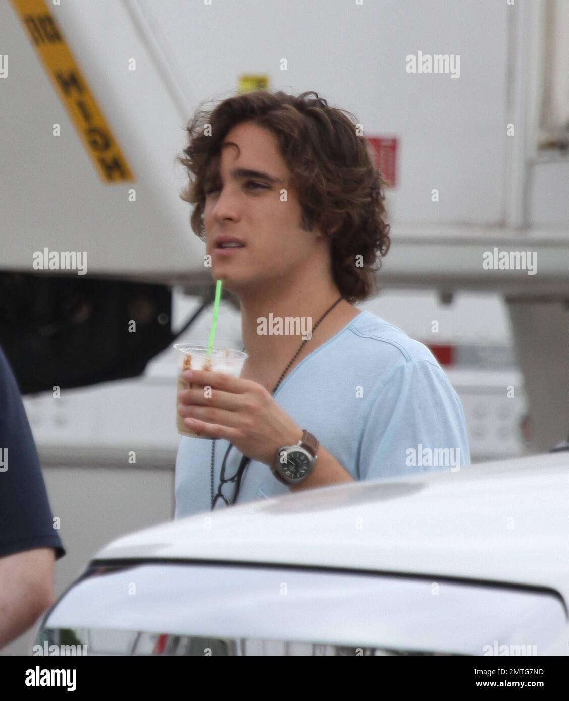 Diego Boneta sul set del nuovo film Rock of Ages a Miami, FL. 6/28/11. Foto Stock