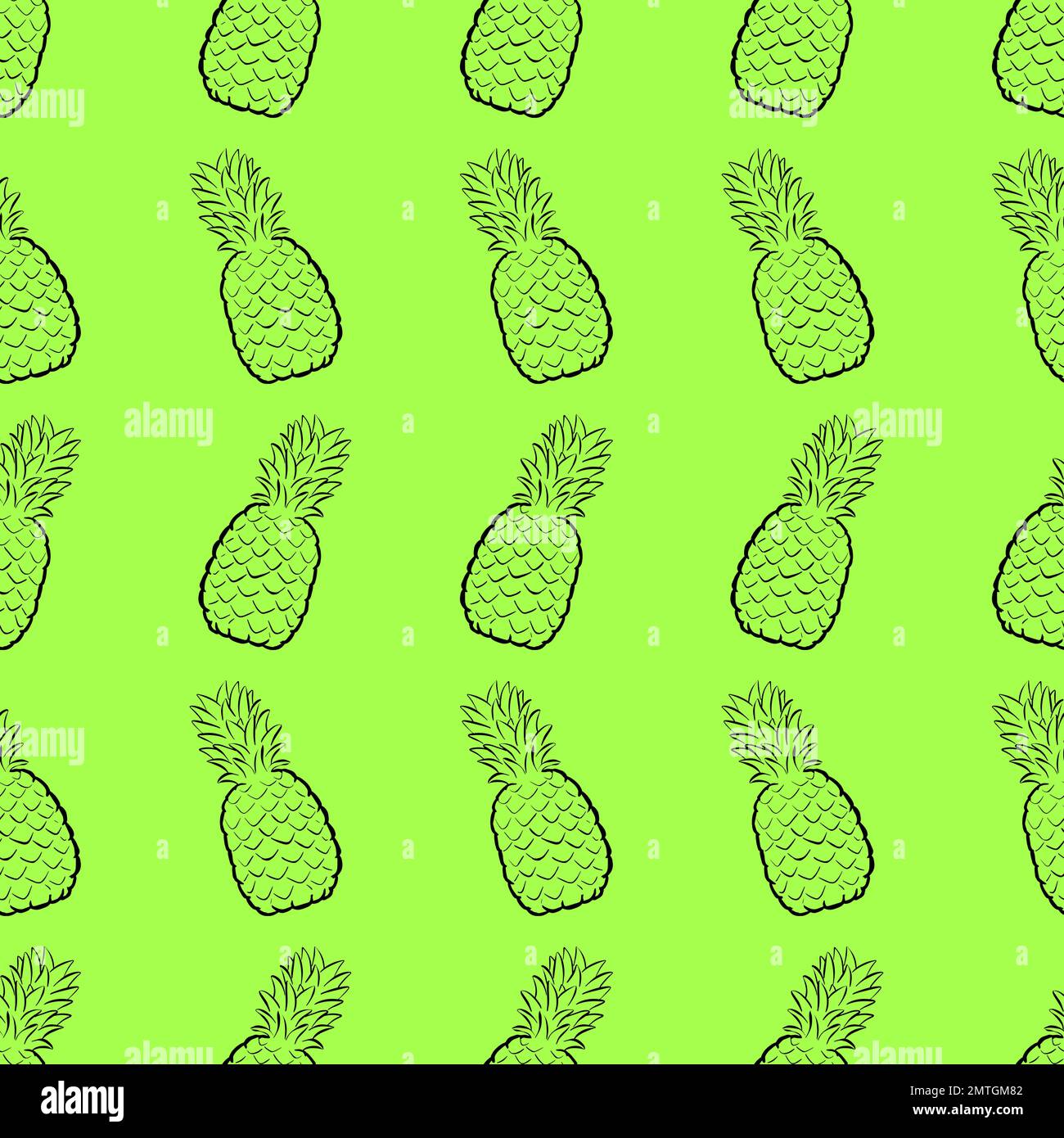 Disegno di illustrazione di modello ripetente di ananas tropicale Foto Stock
