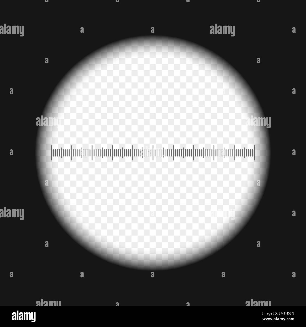Vista monoculare, telescopica o periscopio con scala e sfondo trasparente. Spia, cecchino, cacciatore o strumento ottico turistico per seguire, cercare, ingrandire, esplorare. Illustrazione vettoriale Illustrazione Vettoriale