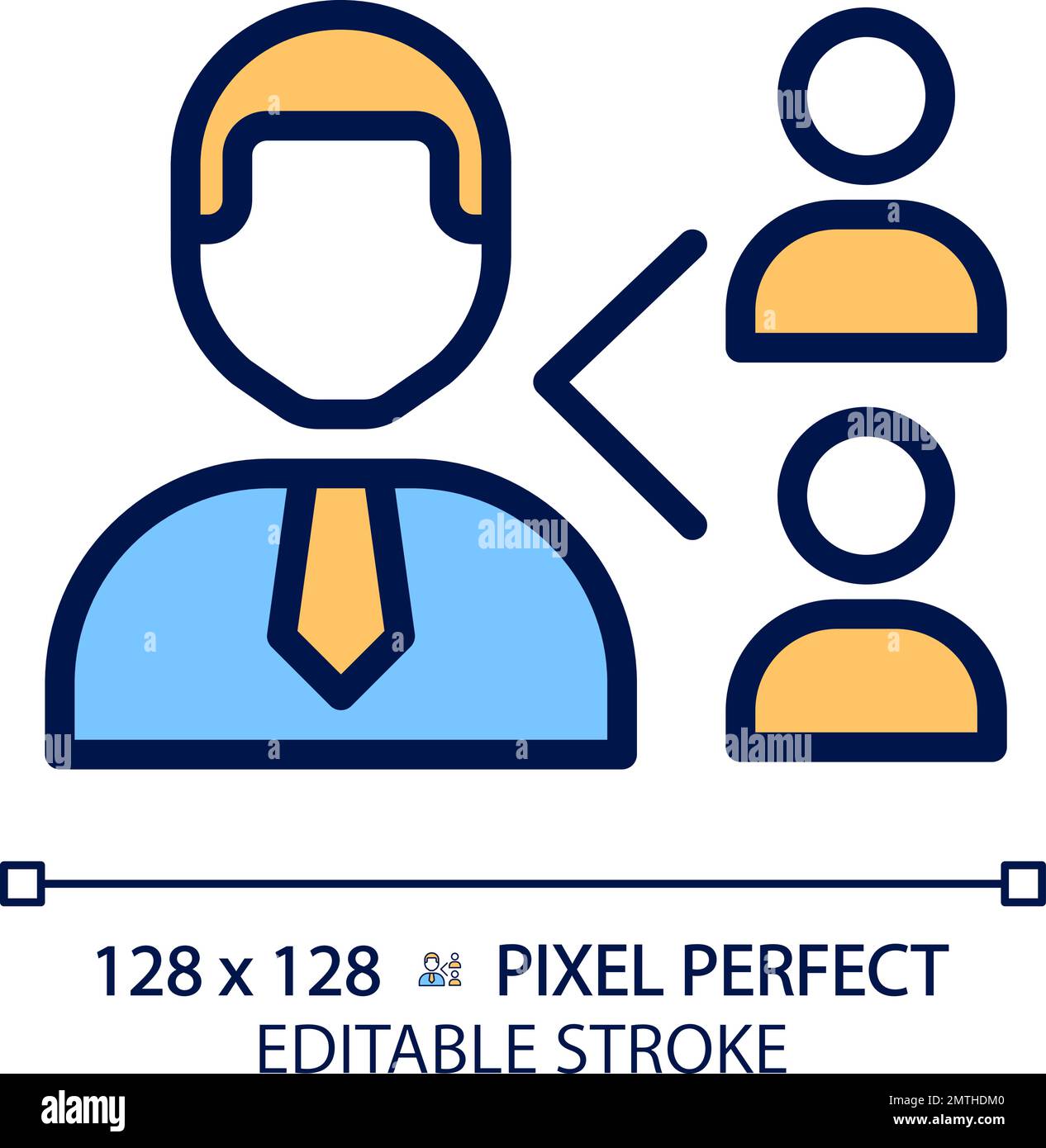 Icona a colori RGB Perfect pixel di riferimento del dipendente Illustrazione Vettoriale