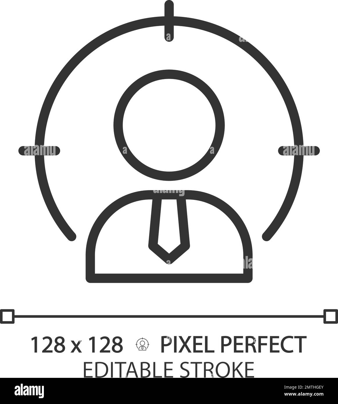 Icona pixel Perfect linear a caccia di capo Illustrazione Vettoriale