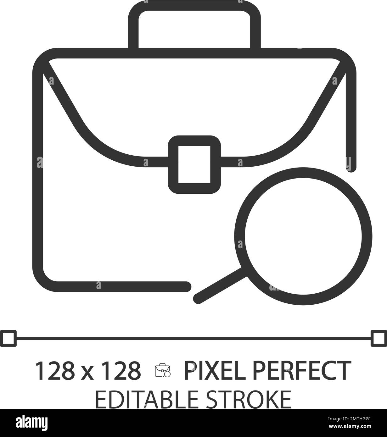 Icona pixel Perfect Linear di ricerca lavoro Illustrazione Vettoriale