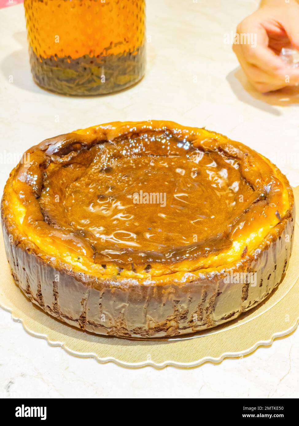 Primo piano di torta al cioccolato a Taipei, Taiwan Foto Stock