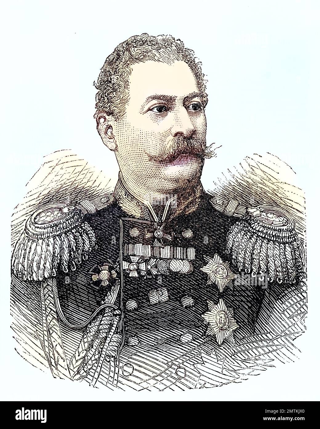 Graf Michael Tarielowitsch Loris-Melikow, 31. Ottobre 1824 - 24. 1888 dicembre, General der russischen Armee, russischer Innenminister und Chef der russischen Geheimpolizei / Conte Michael Tarielovich Loris-Melikov, 31 ottobre 1824 - 24 dicembre 1888, General of the russian Army, ministro russo degli interni, E capo della polizia segreta russa, Historisch, storico, digitale migliorata la riproduzione di un originale dal 19th centu, genaues Originaldatum nicht bekannt Foto Stock