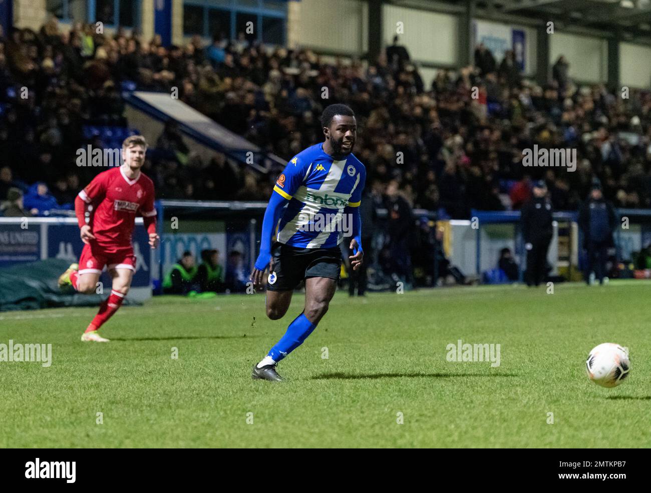 Chester, Cheshire, Inghilterra. 31th gennaio 2023. Chester's Kieran Coates, durante il Chester Football Club V Alfreton Town Football Club al Deva Stadium, nella National League North (Credit Image: ©Cody Froggatt) Foto Stock