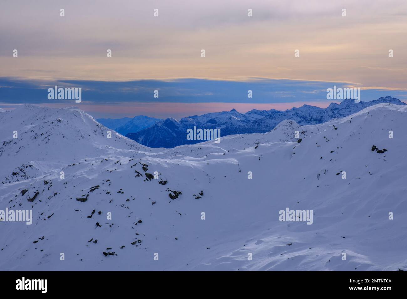 Paesaggio alpino in inverno, Svizzera Foto Stock
