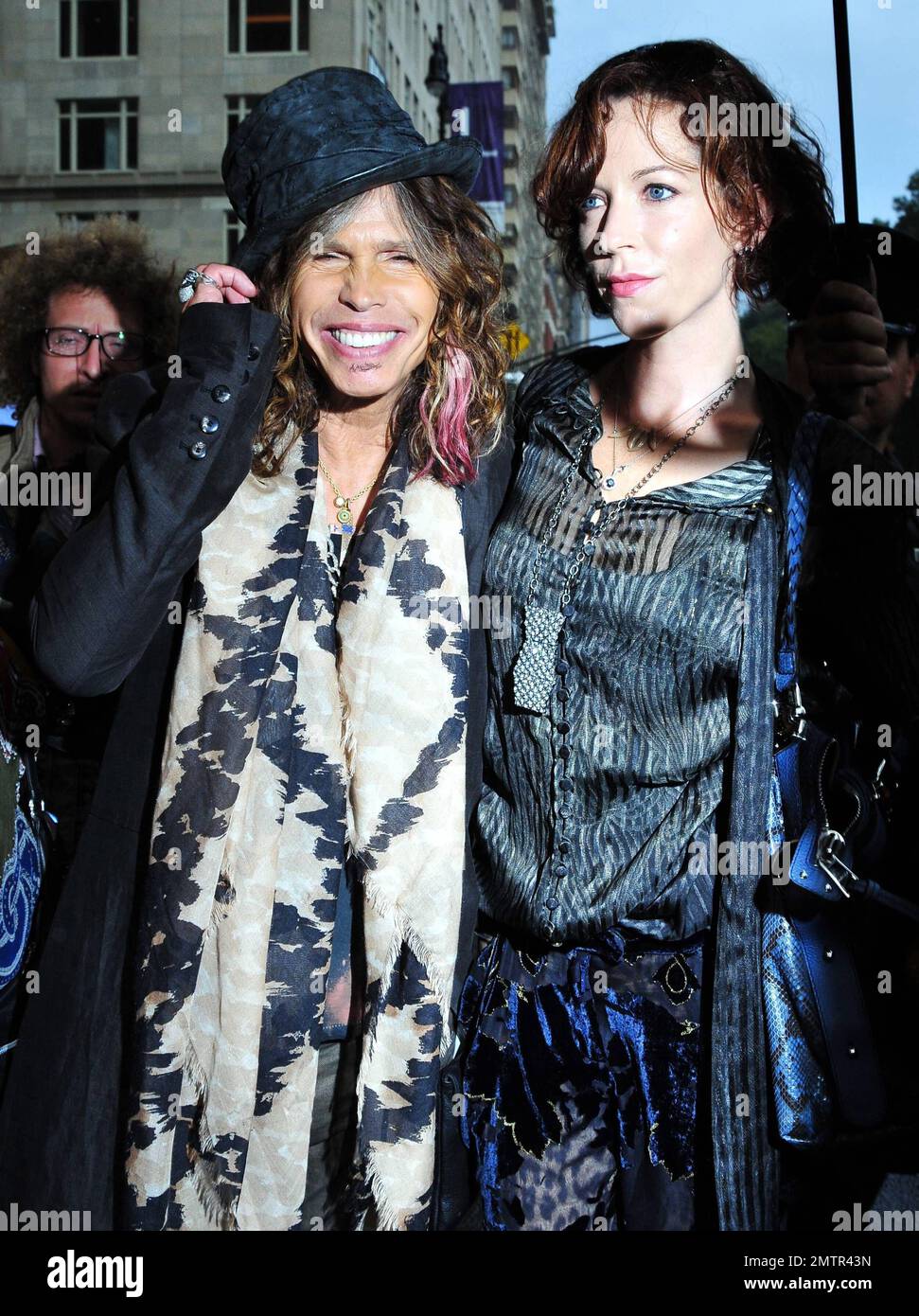 Chelsea Tyler, left, Mia Tyler, Steven Tyler, Liv Tyler and Taj Tallarico  are seen at “Steven Tyler…OUT ON A LIMB” at Lincoln Center on Monday, May  2, 2016 in New York. (Photo