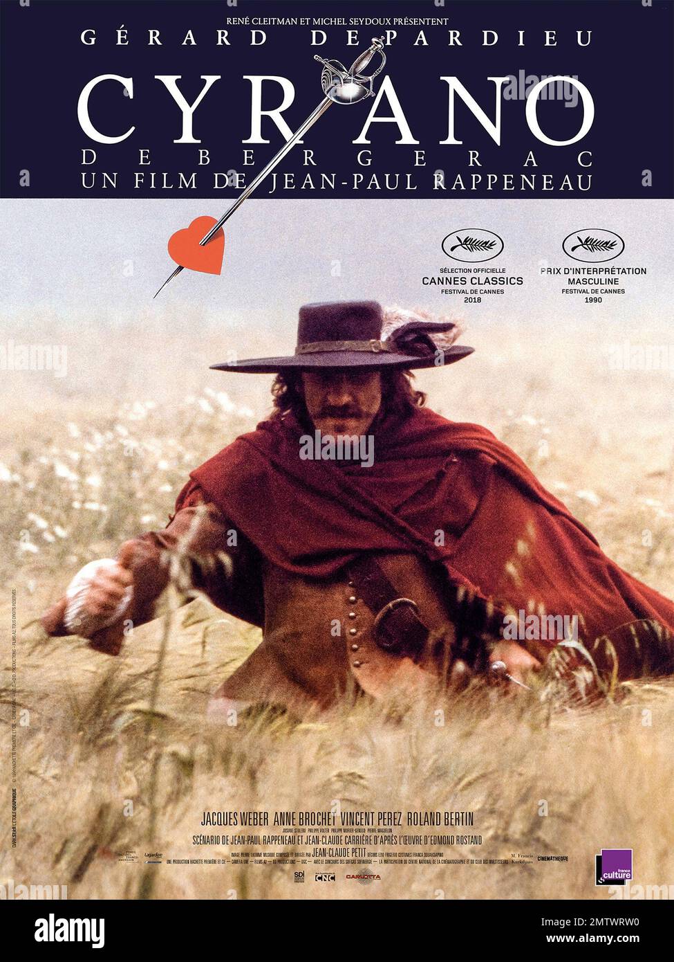 Cyrano de Bergerac anno : 1990 Francia Direttore : Jean-Paul Rappeneau Gérard Depardieu poster francese Foto Stock