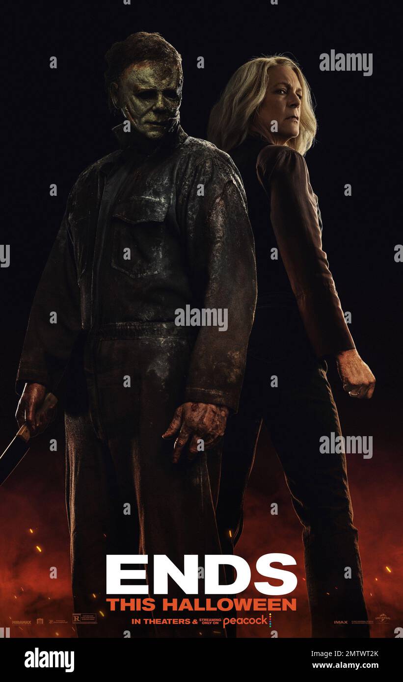 Halloween termina l'anno : 2022 USA regista : David Gordon Green Nick Castle, Jamie Lee Curtis poster americano Foto Stock