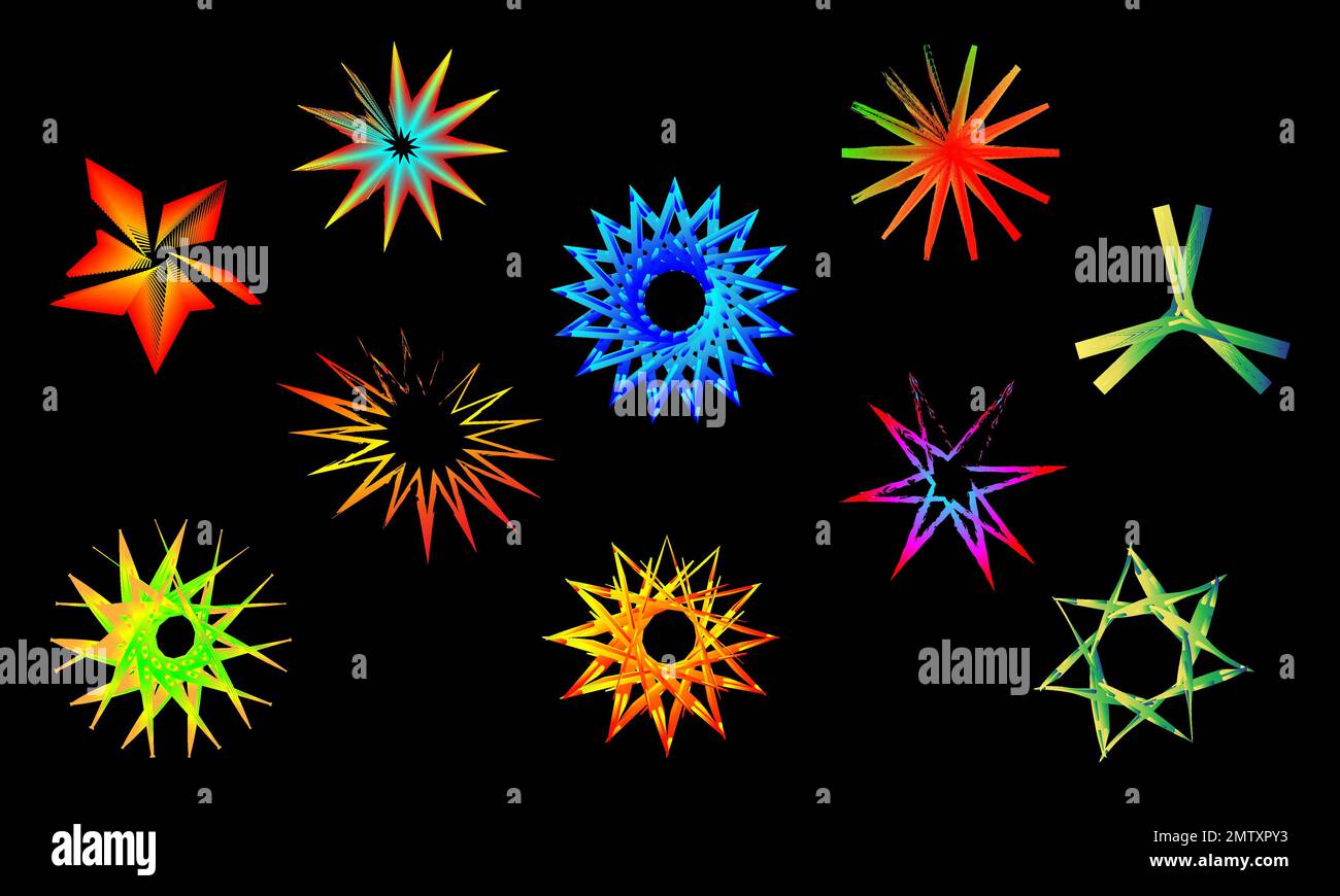 Collezione di stelle glitter fiocchi di neve icone vivace astratto sfondo modello sito web modello illustrazione vettore Illustrazione Vettoriale