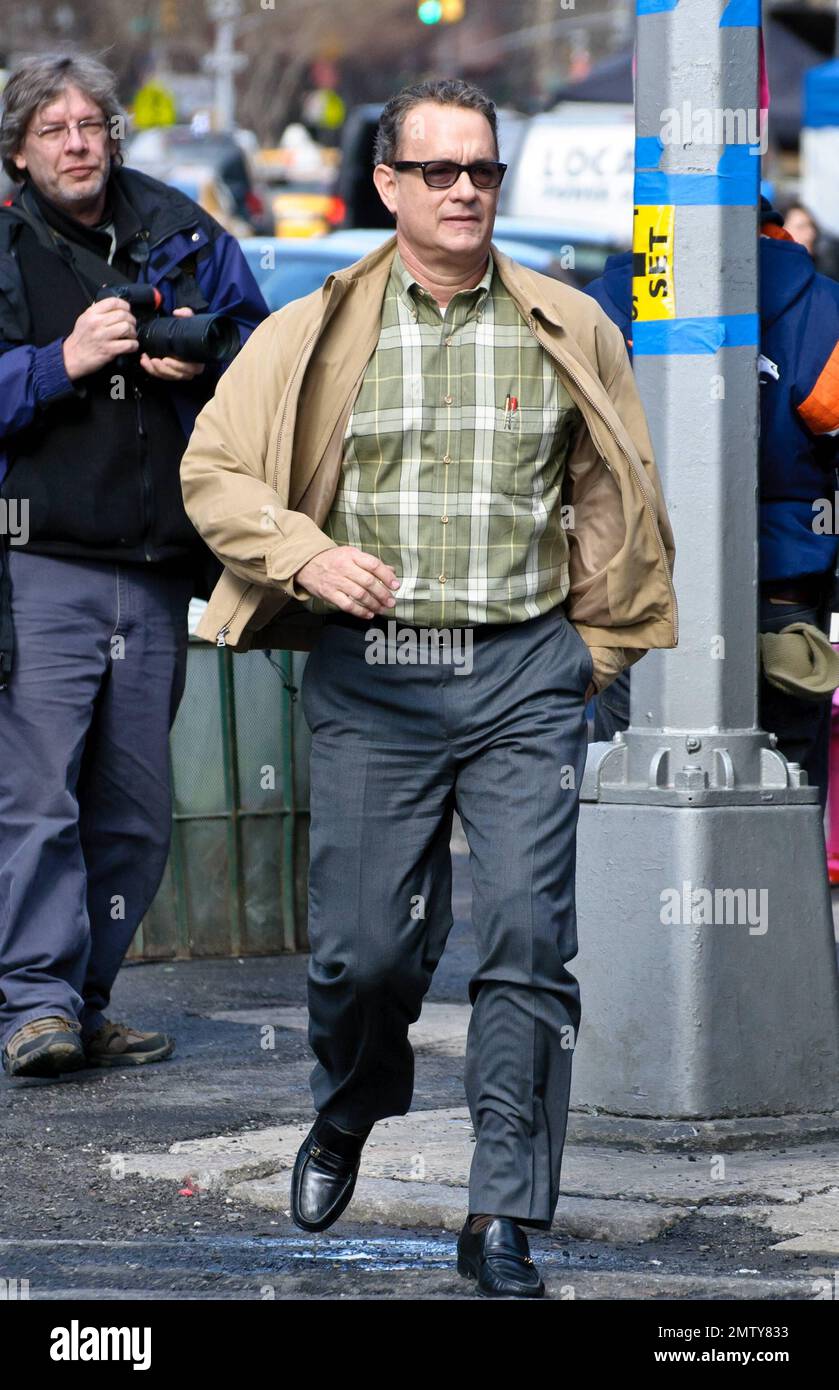 Tom Hanks filma scene sul set di "estremamente rumoroso e incredibilmente chiuso". Il nuovo film, che ospita anche Sandra Bullock, John Goodman e James Gandolfini, è in arrivo nei teatri nel 2012. New York, NY. 3/16/11. Foto Stock