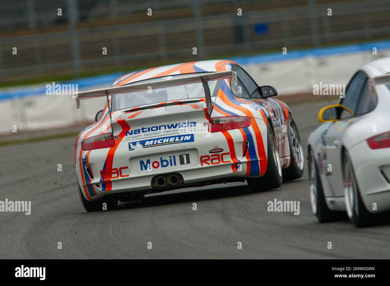 Tim Harvey fuori in pista a Silverstone durante la Porsche Carrera Cup 2008 della Gran Bretagna press day. Foto Stock