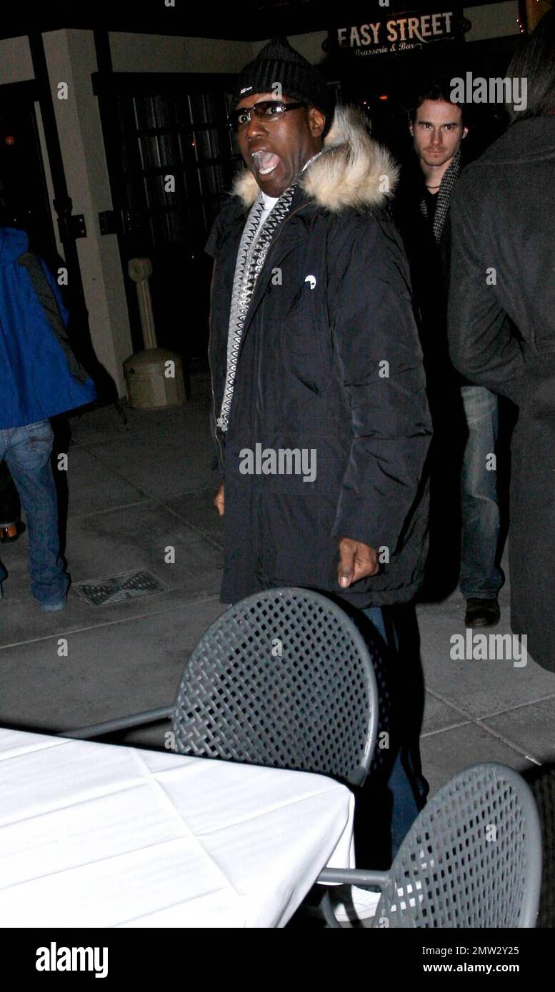 Esclusivo!! Wesley Snipes si dirige a cena dopo la prima del suo nuovo film 'Brooklyn's Finest' al Sundance Film Festival. Park City, Utah. 1/16/09. Foto Stock