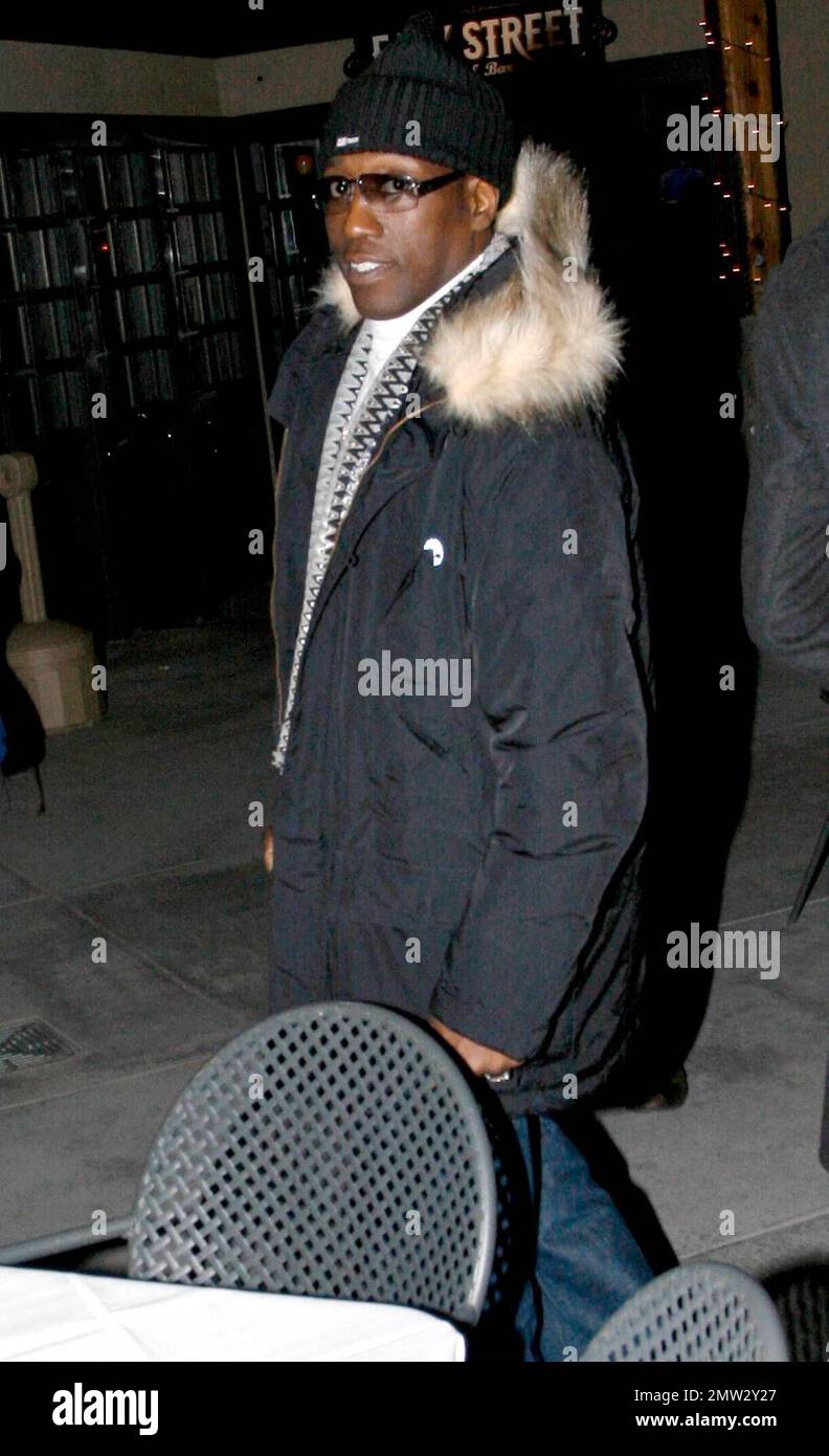 Esclusivo!! Wesley Snipes si dirige a cena dopo la prima del suo nuovo film 'Brooklyn's Finest' al Sundance Film Festival. Park City, Utah. 1/16/09. Foto Stock
