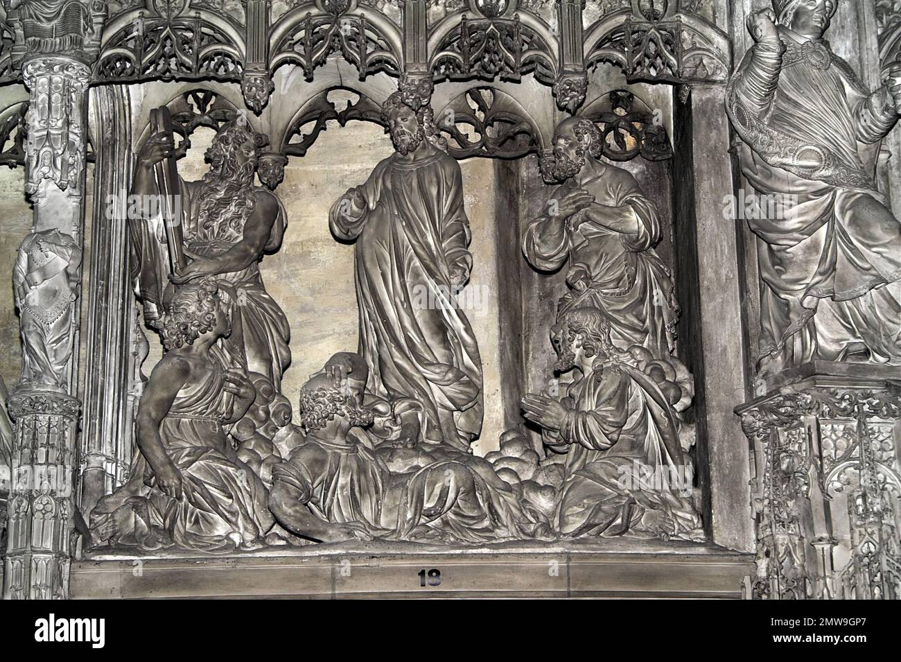 Chartres, Francja, Francia, Frankreich, Cathédrale Notre-Dame, Cattedrale di nostra Signora, Cattedrale, Coro muro - scena di Trasfigurazione, Thomas Boudin Foto Stock