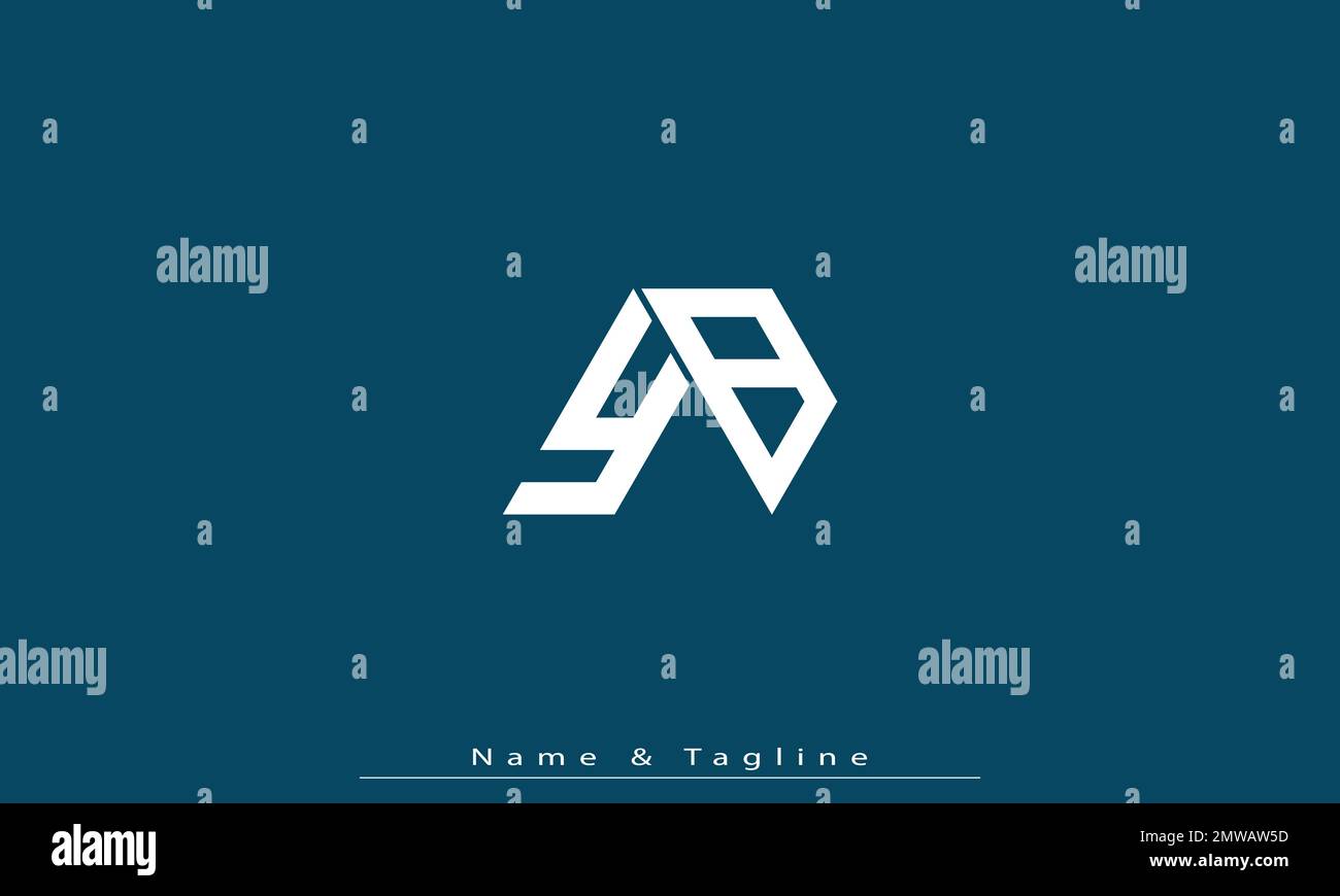 Lettere alfabetiche iniziali logo monogramma YB , DI Illustrazione Vettoriale