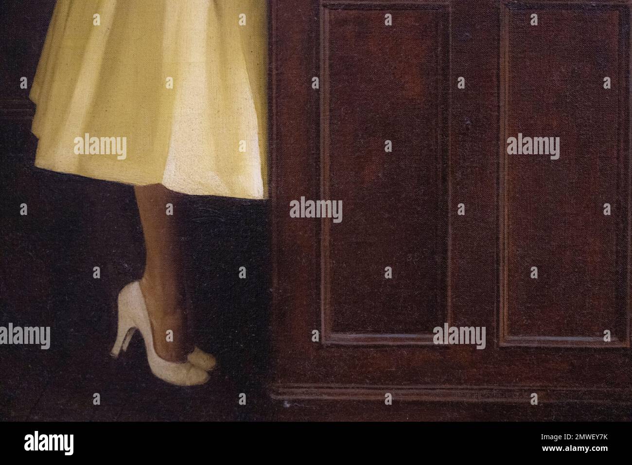 Immagine ritagliata da Norman Rockwell dipinto chiamato Marriage License fatto nel 1955 per la rivista Saturday Evening Post Foto Stock