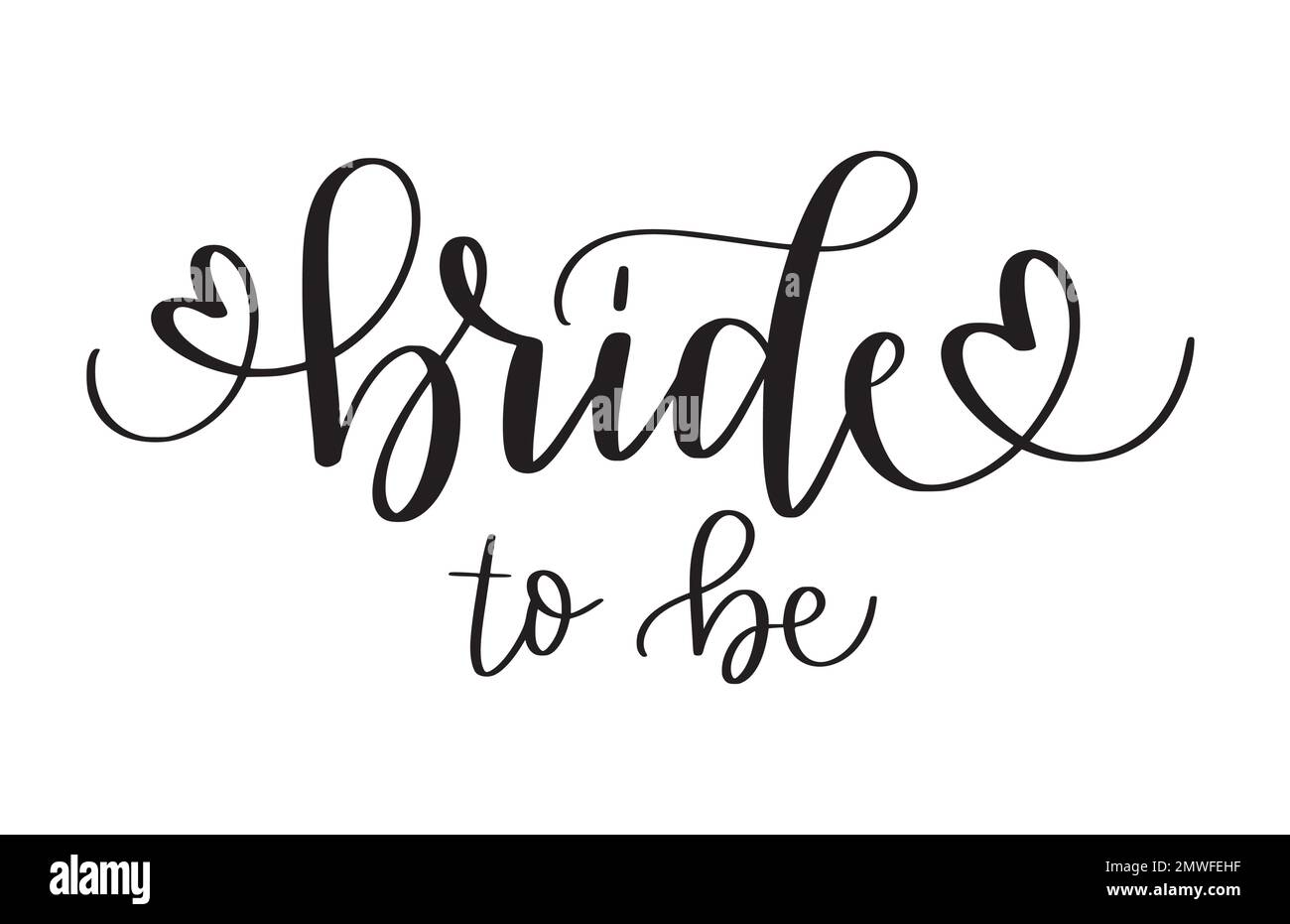 Sposa di essere. Doodle moderno cute di cerimonia nuziale di calligraphy Illustrazione Vettoriale