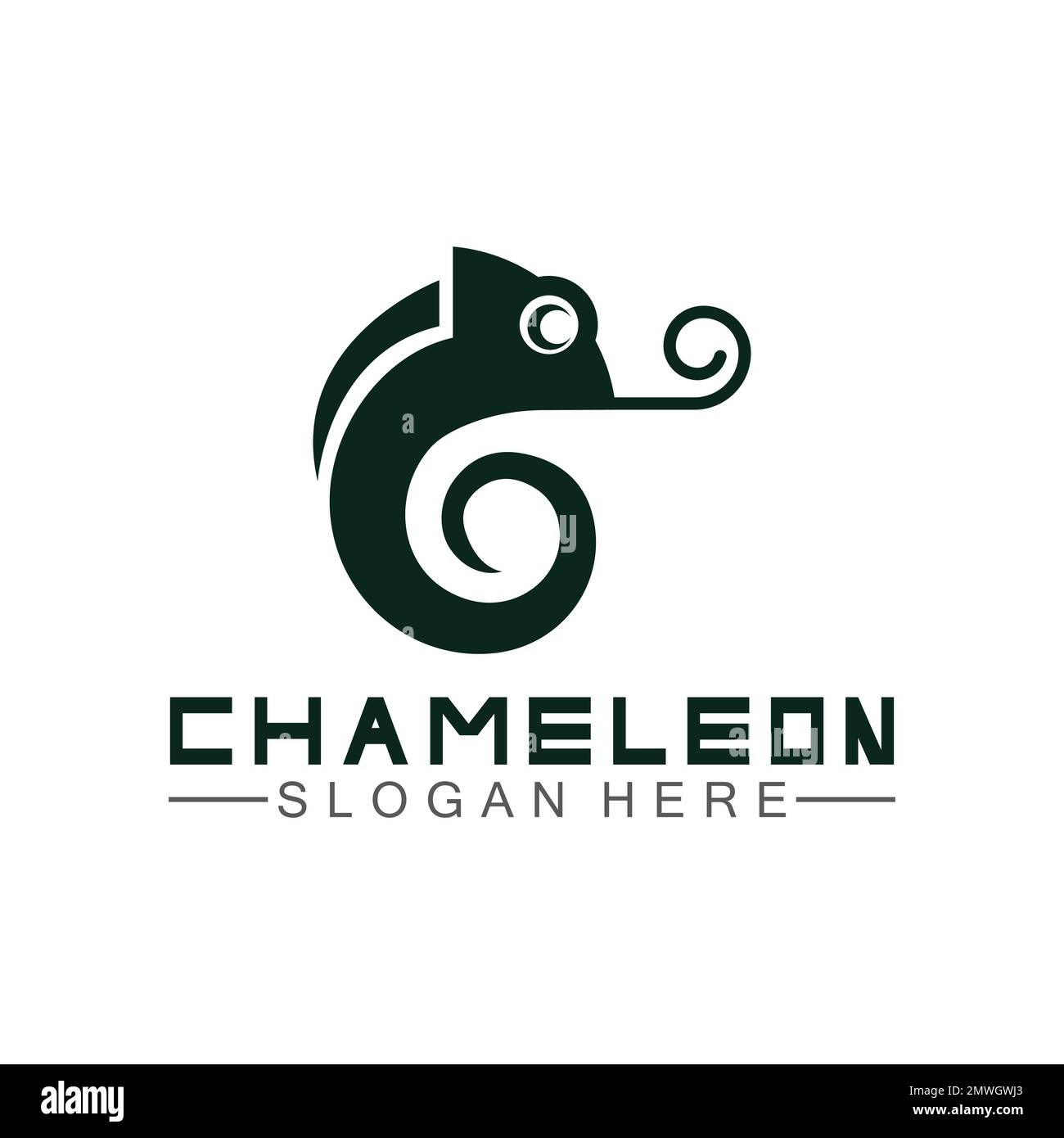 Modello con logo Chameleon. Illustrazione vettoriale Illustrazione Vettoriale
