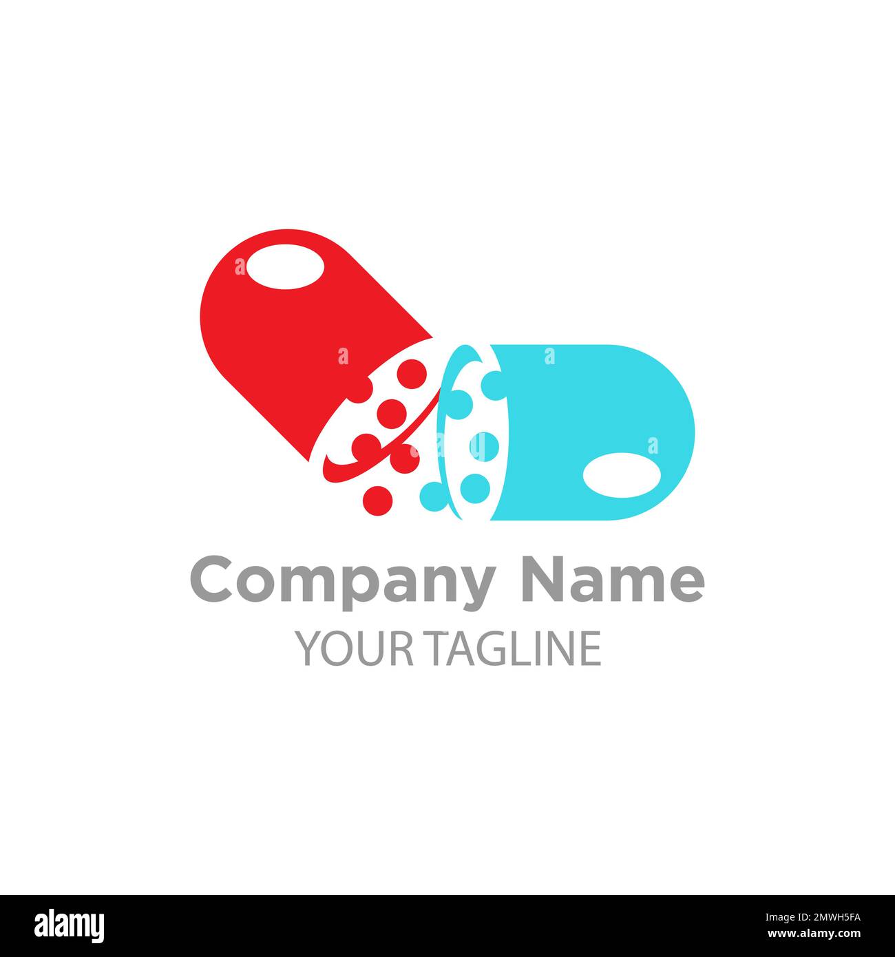 Logo design della capsula di erbe pillola foglia medicina icona design.EPS 10 Illustrazione Vettoriale